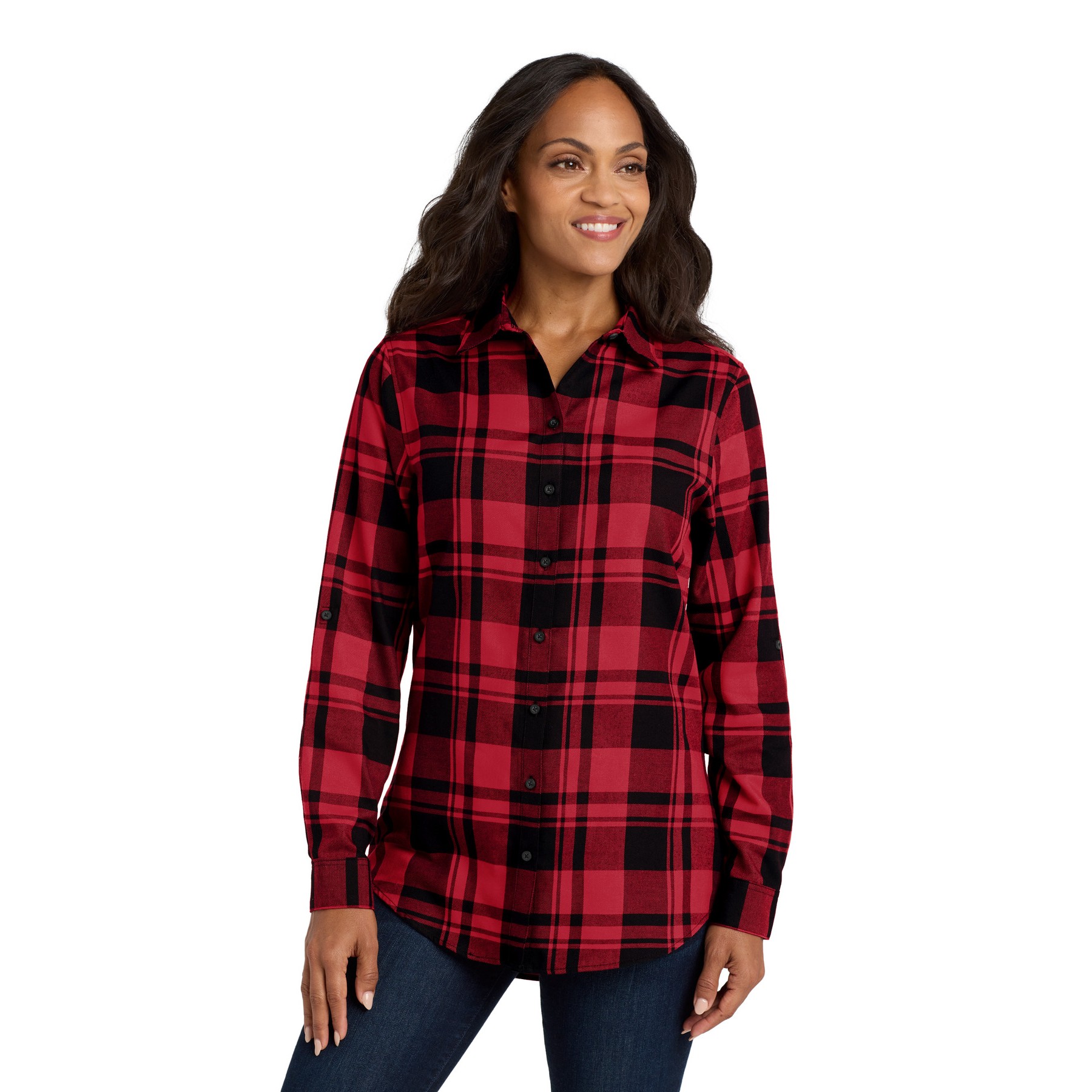 Women's Plaid Flannel Tunic - Thumbnail Image
