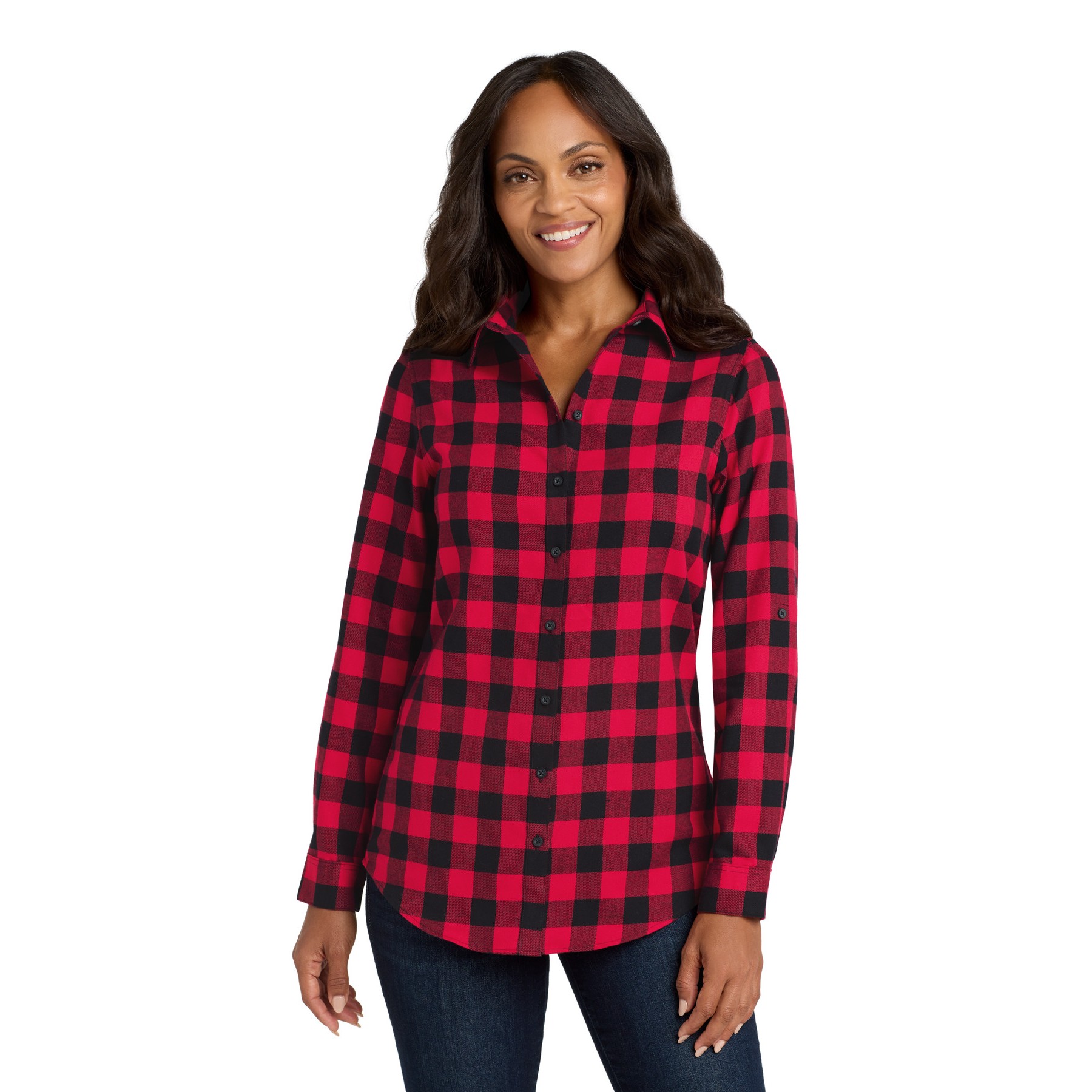 Women's Plaid Flannel Tunic - Thumbnail Image