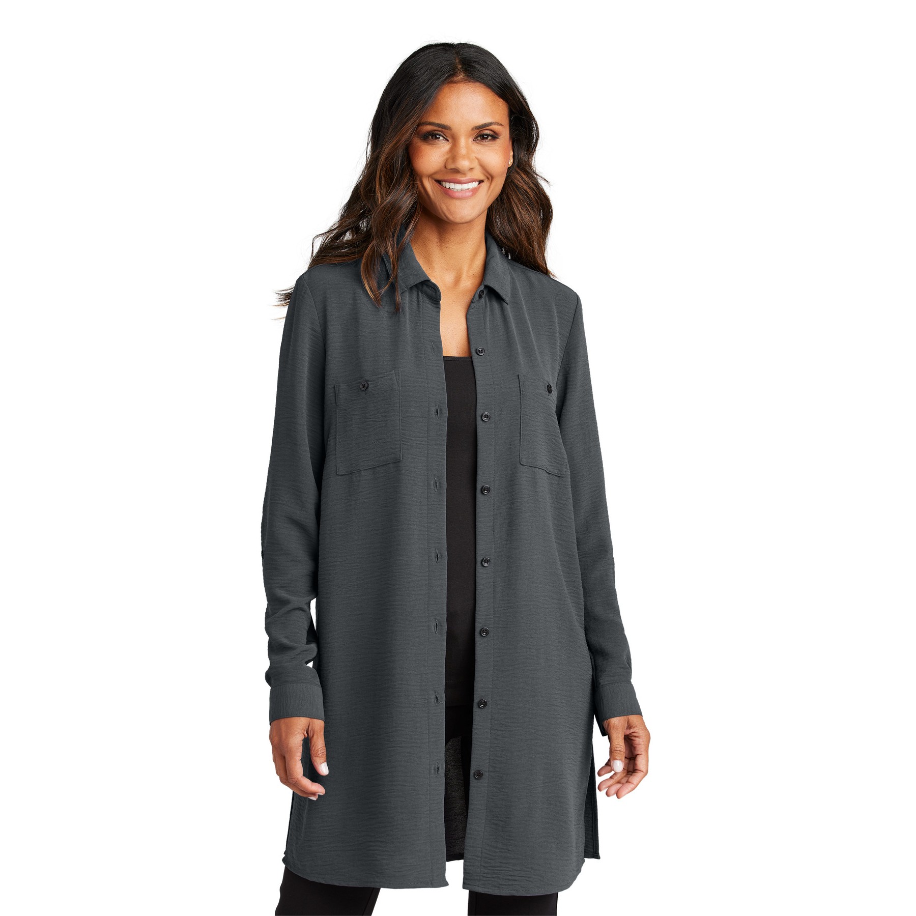 Women's Textured Crepe Long Tunic