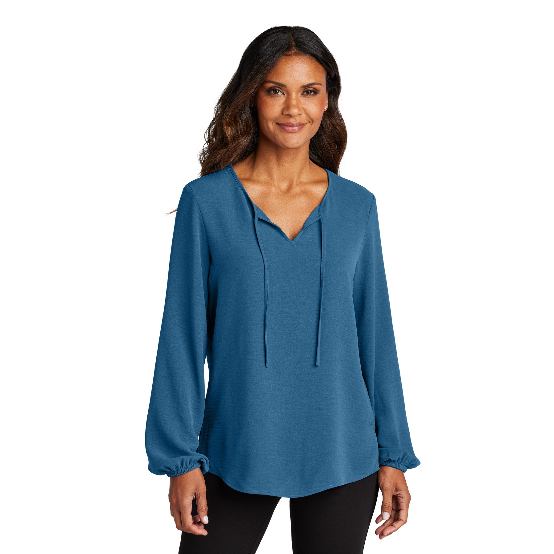 Women's Textured Crepe Blouse - Thumbnail Image