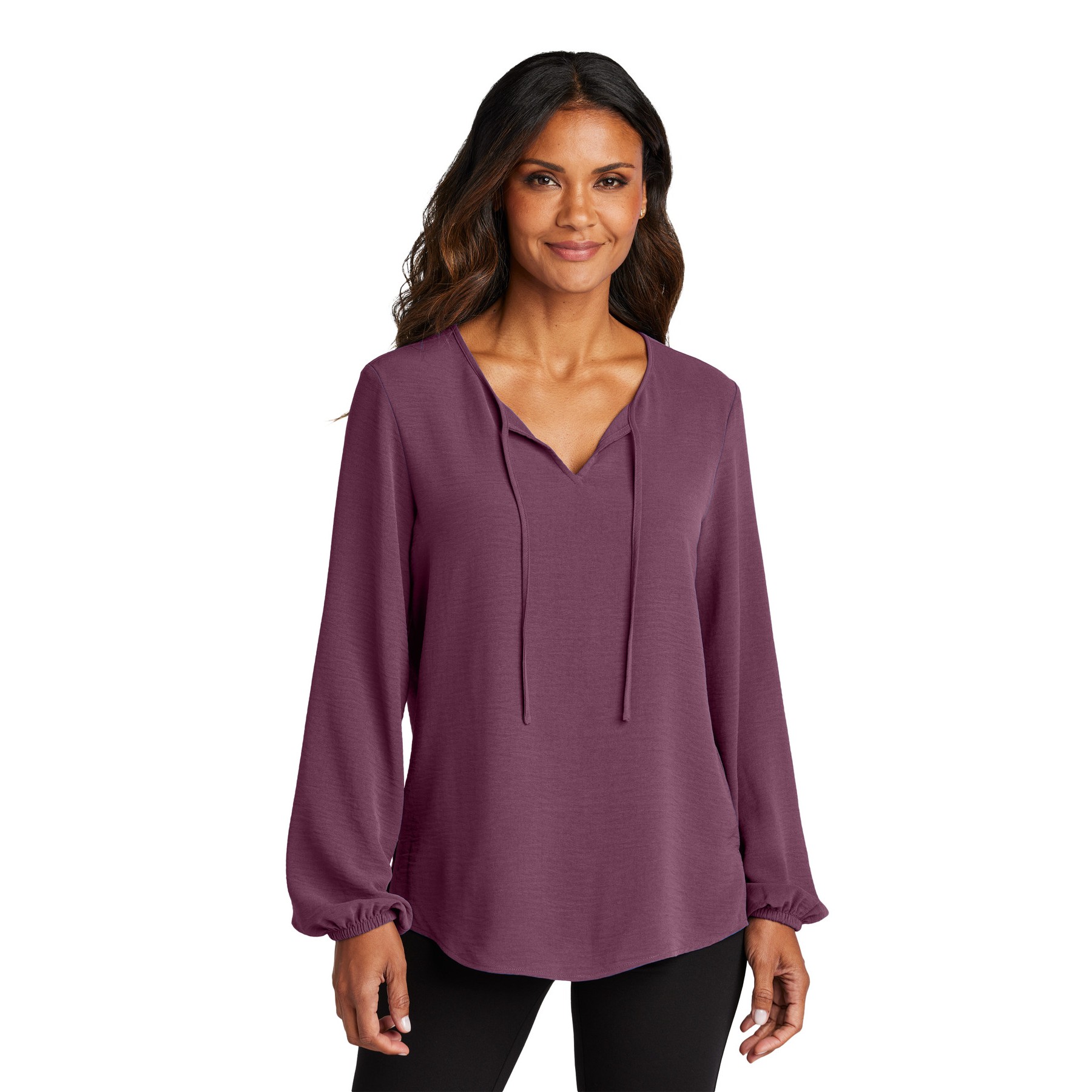 Women's Textured Crepe Blouse - Thumbnail Image