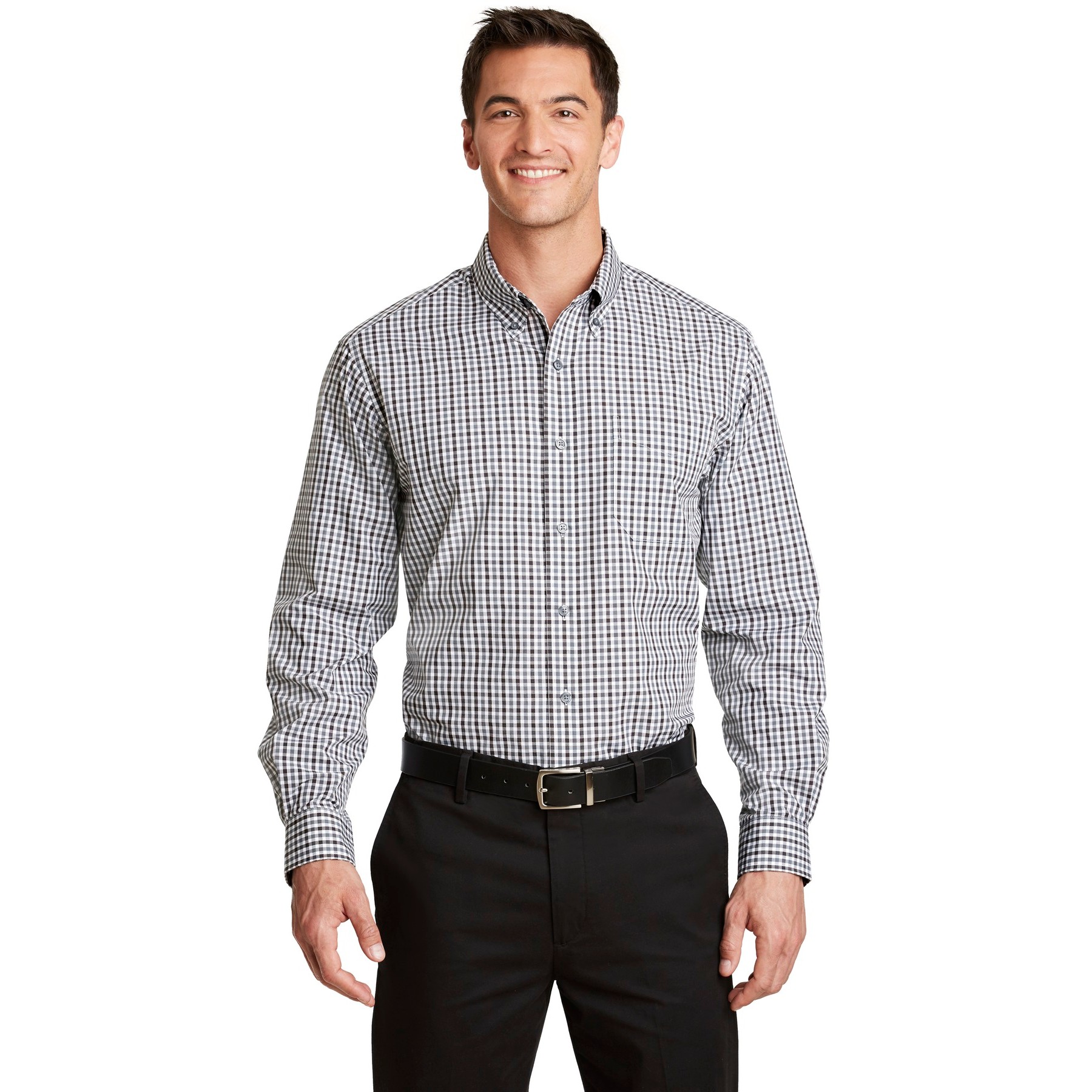 Long Sleeve Gingham Easy Care Shirt - Main Image