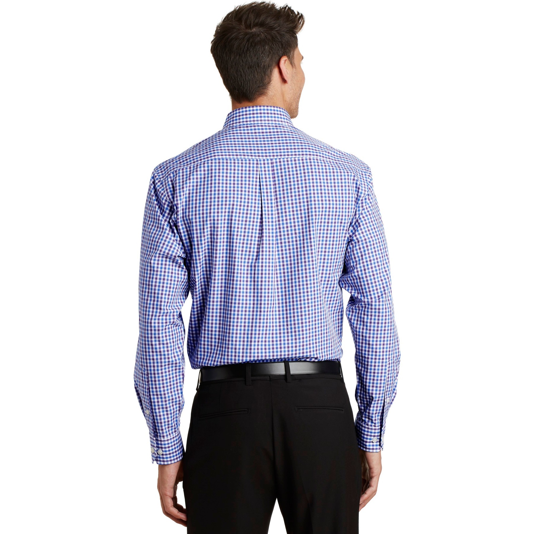 Long Sleeve Gingham Easy Care Shirt - Thumbnail Image