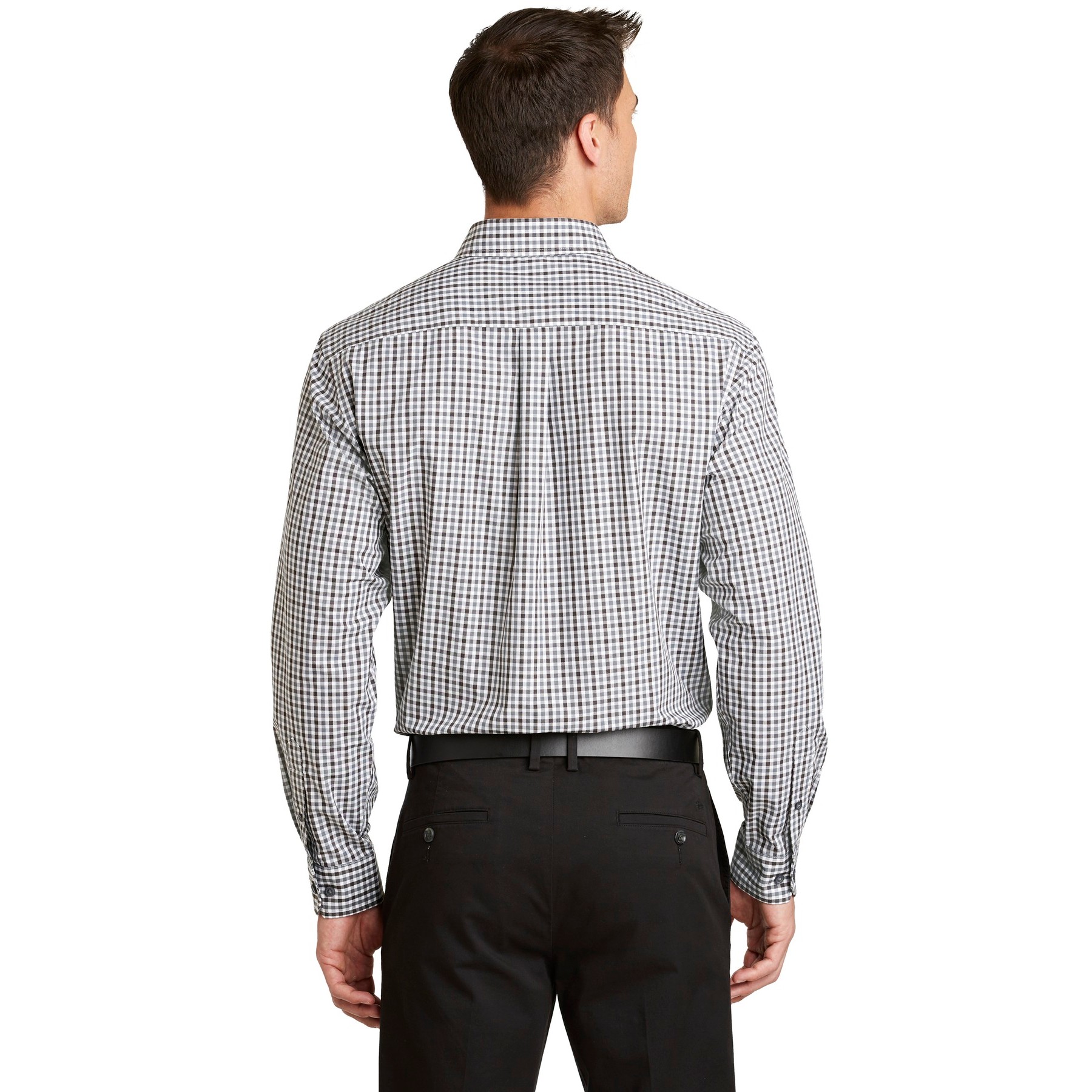 Long Sleeve Gingham Easy Care Shirt - Thumbnail Image