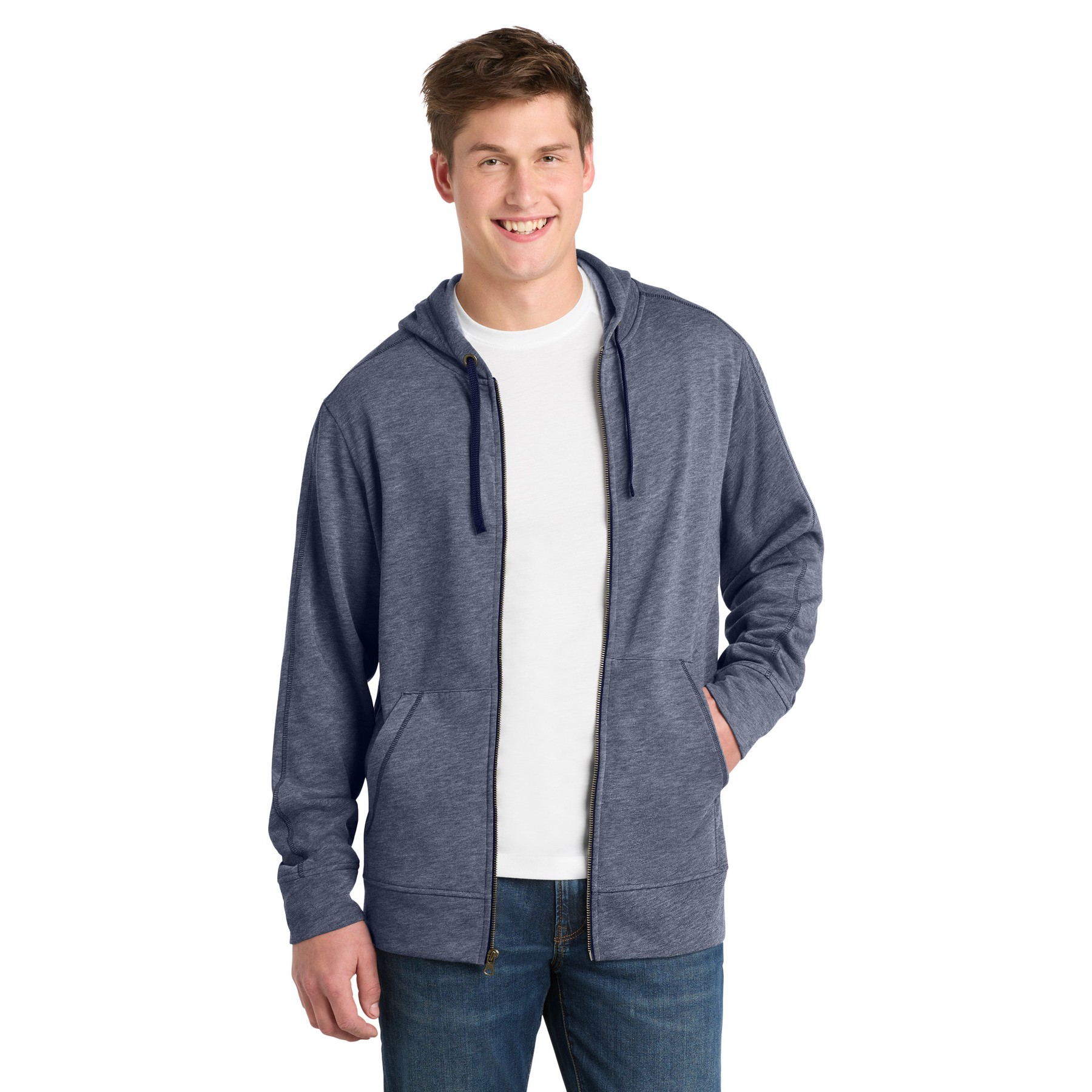 PosiCharge Tri-Blend Wicking Fleece Full-Zip Hooded Jacket - Thumbnail Image