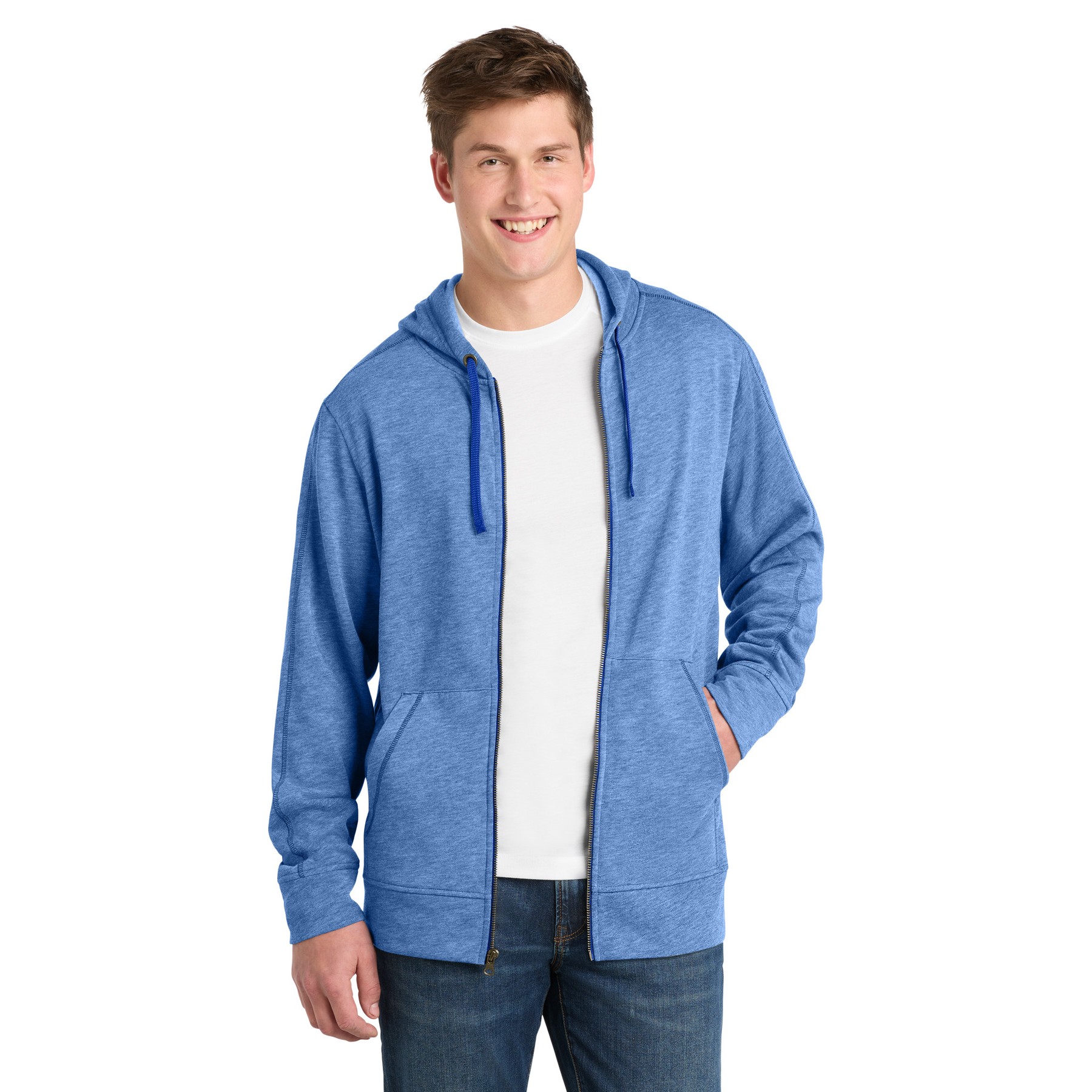 PosiCharge Tri-Blend Wicking Fleece Full-Zip Hooded Jacket - Thumbnail Image