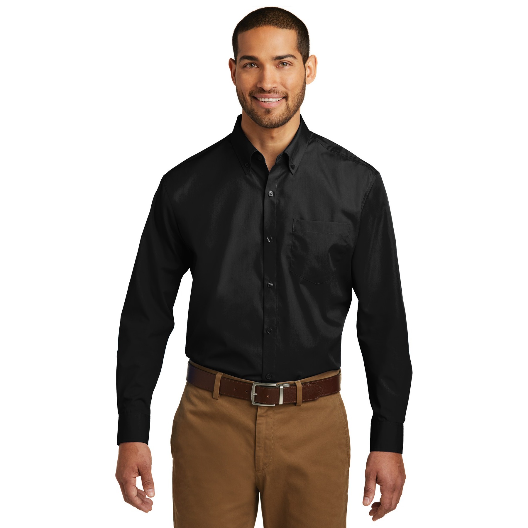 Tall Long Sleeve Carefree Poplin Shirt - Thumbnail Image