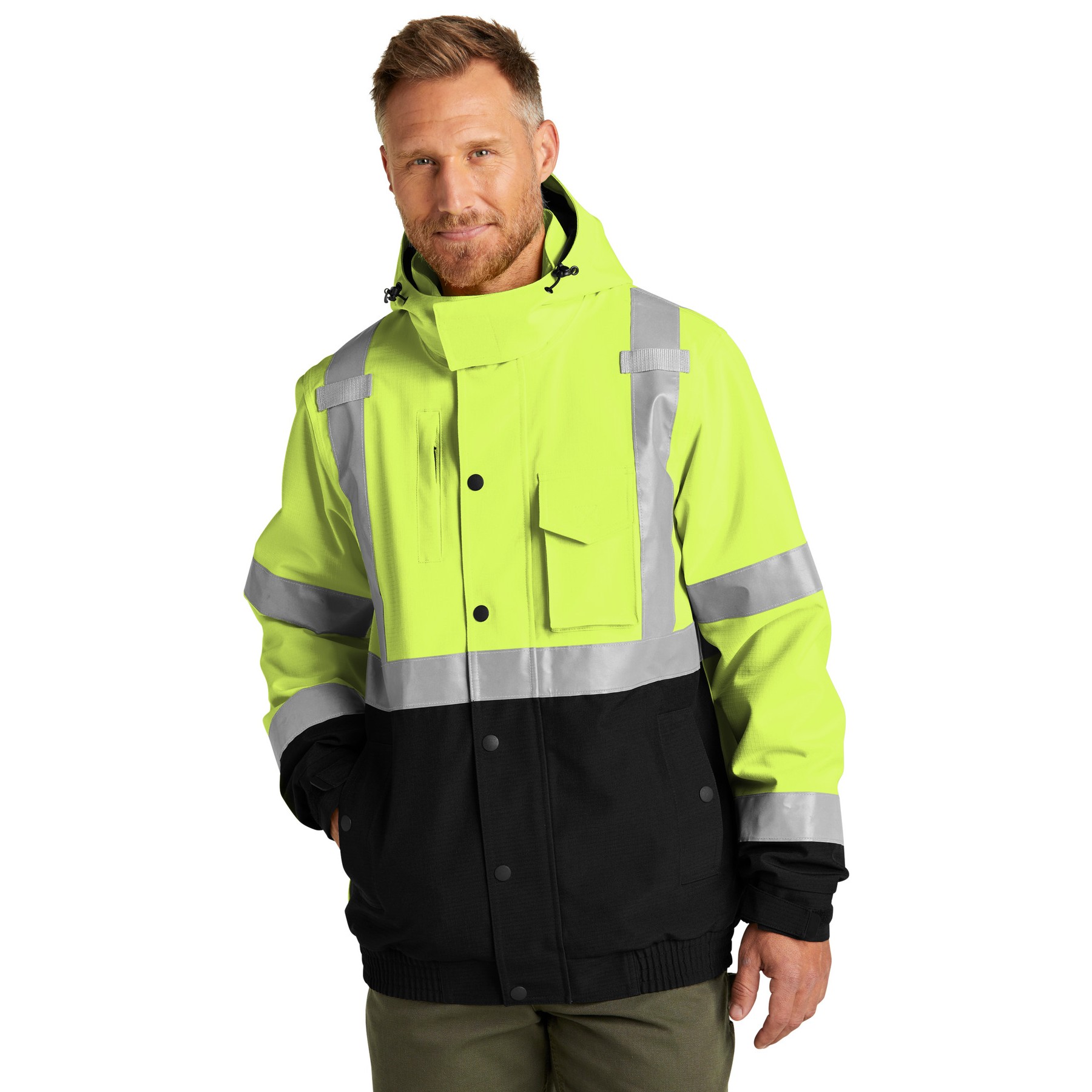 ANSI 107 Class 3 Waterproof Insulated Ripstop Bomber Jacket - Main Image