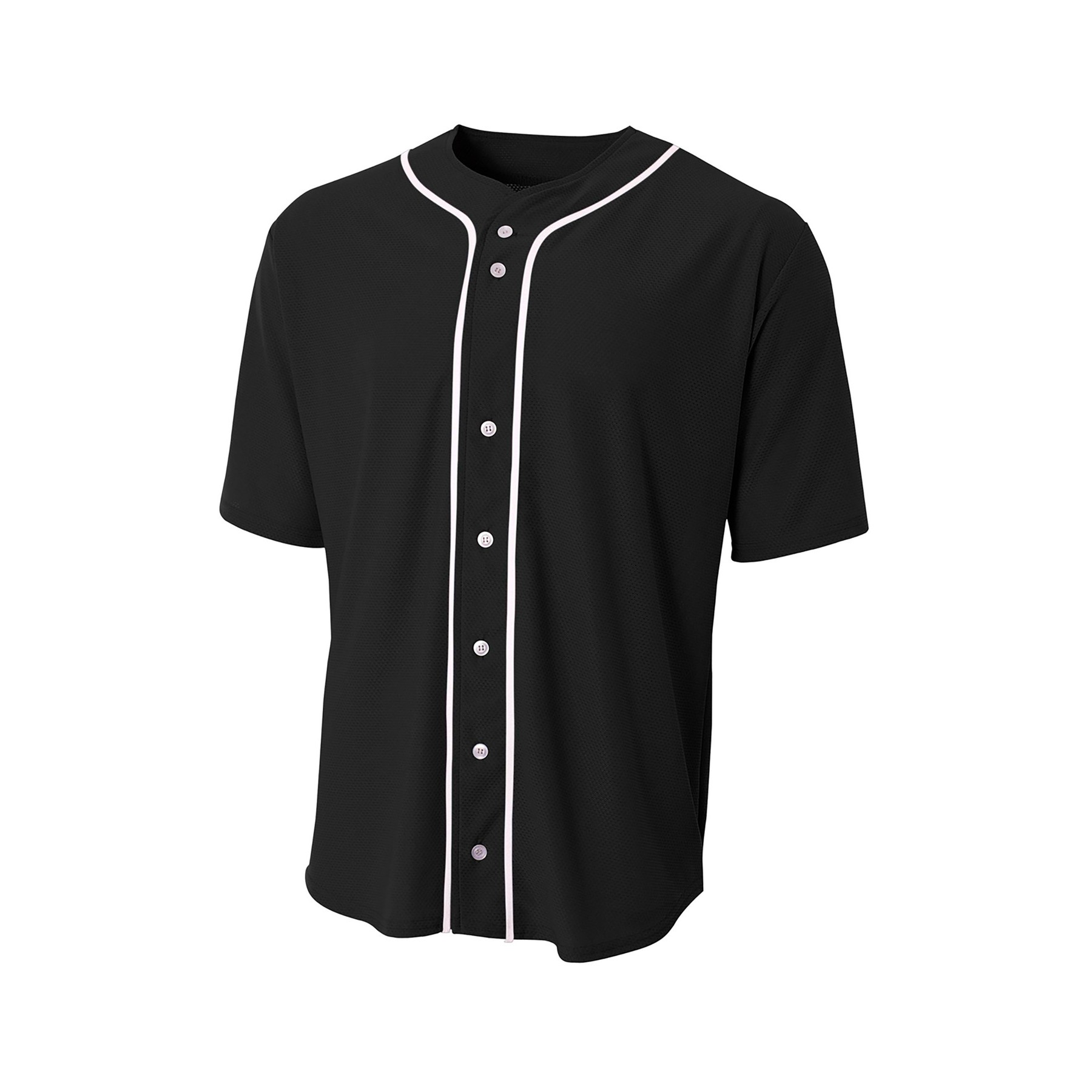 Short Sleeve Full-Button Baseball Top - Main Image