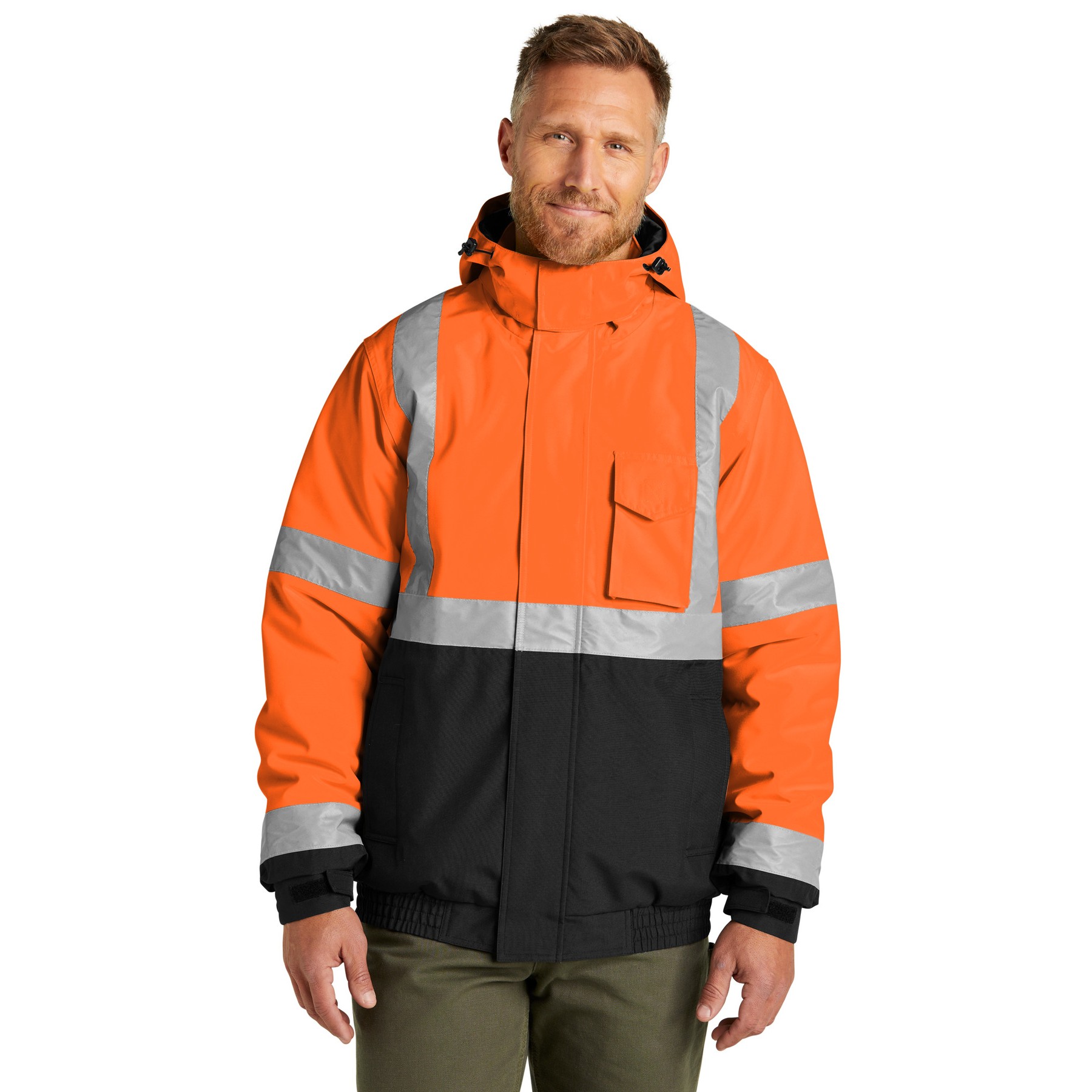 ANSI 107 Class 3 Economy Waterproof Insulated Bomber Jacket - Main Image