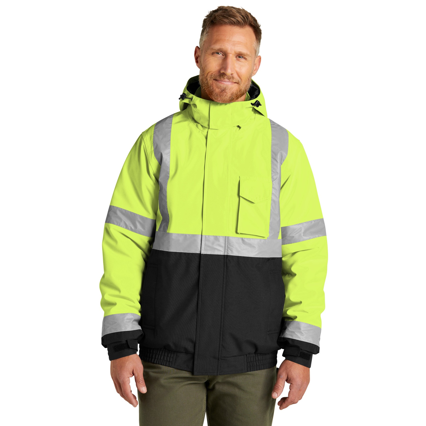 ANSI 107 Class 3 Economy Waterproof Insulated Bomber Jacket - Thumbnail Image
