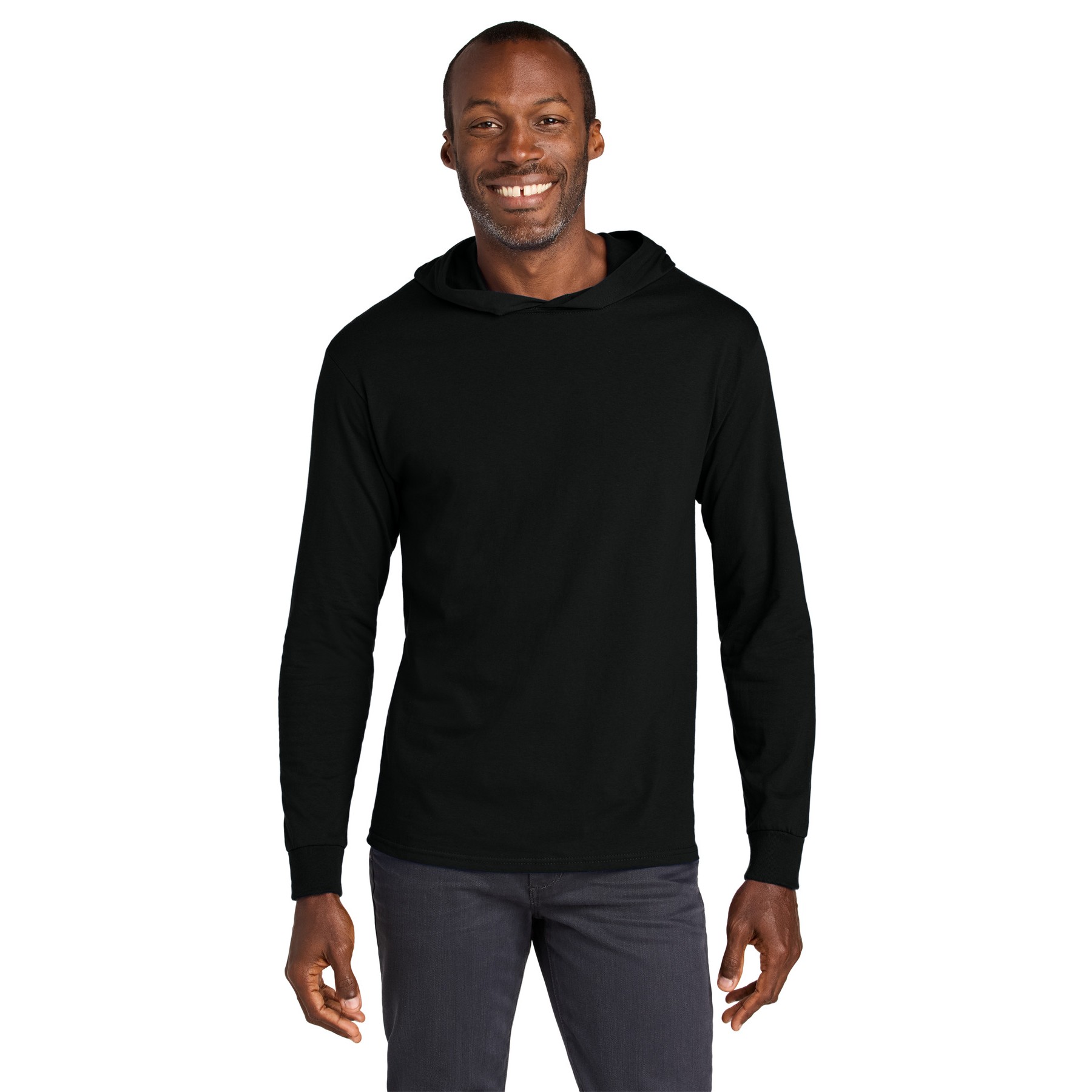 Unisex Cotton Long Sleeve Hooded T-Shirt - Thumbnail Image
