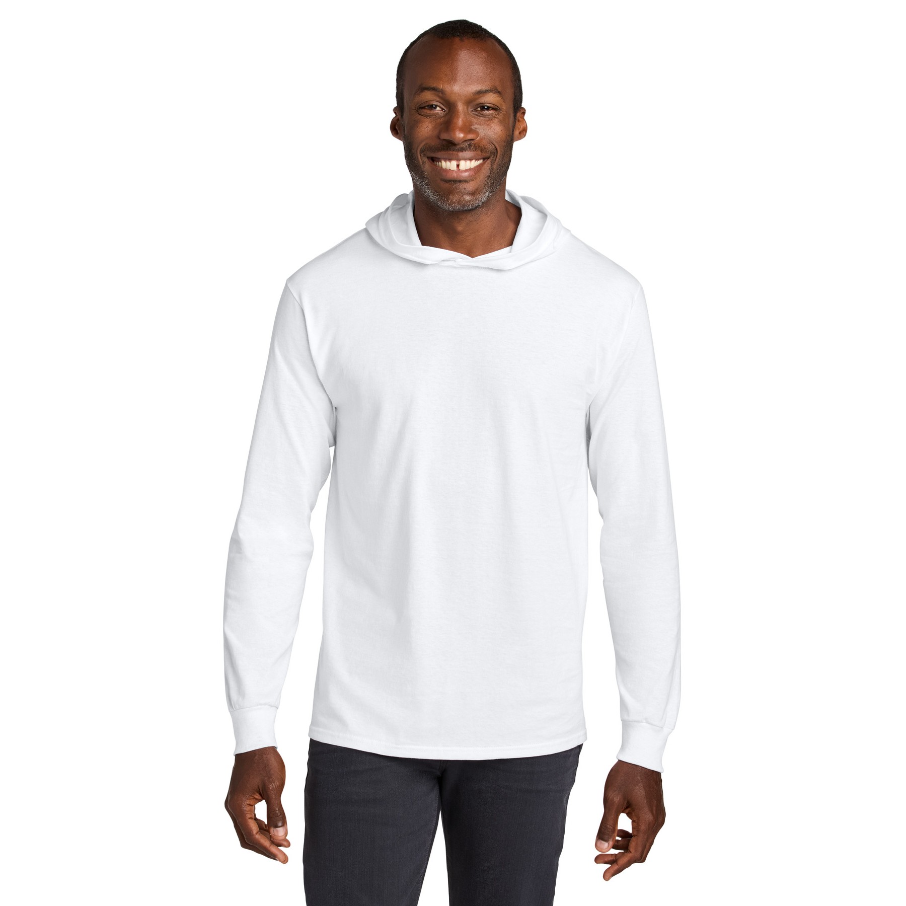 Unisex Cotton Long Sleeve Hooded T-Shirt - Thumbnail Image