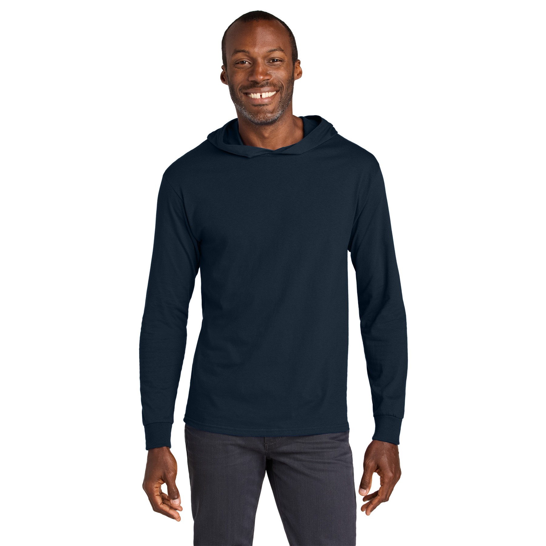 Unisex Cotton Long Sleeve Hooded T-Shirt - Thumbnail Image