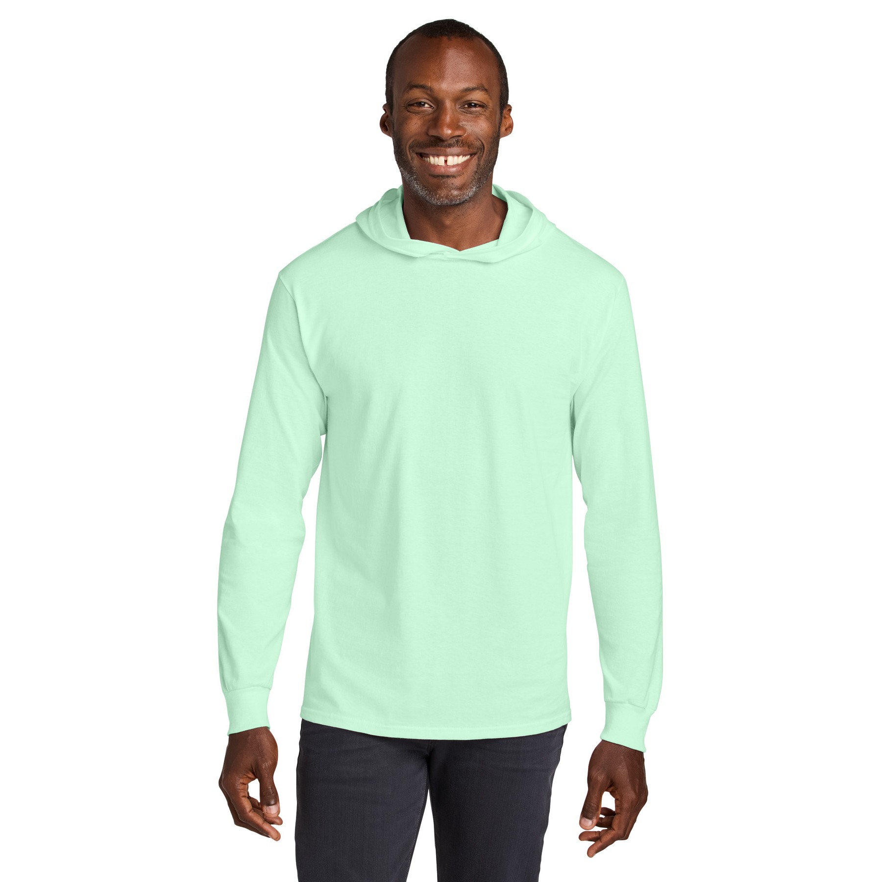 Unisex Cotton Long Sleeve Hooded T-Shirt - Thumbnail Image
