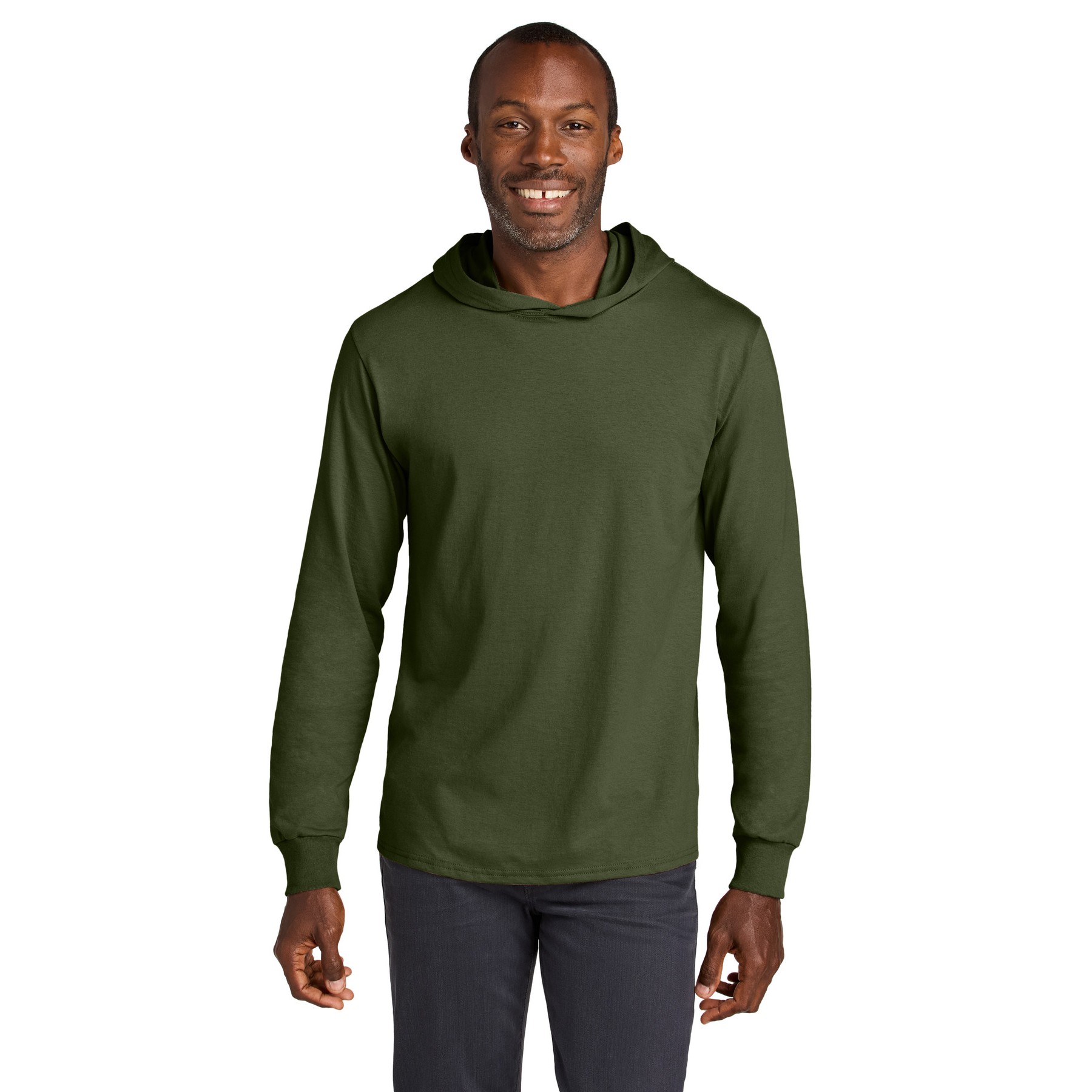 Unisex Cotton Long Sleeve Hooded T-Shirt - Thumbnail Image