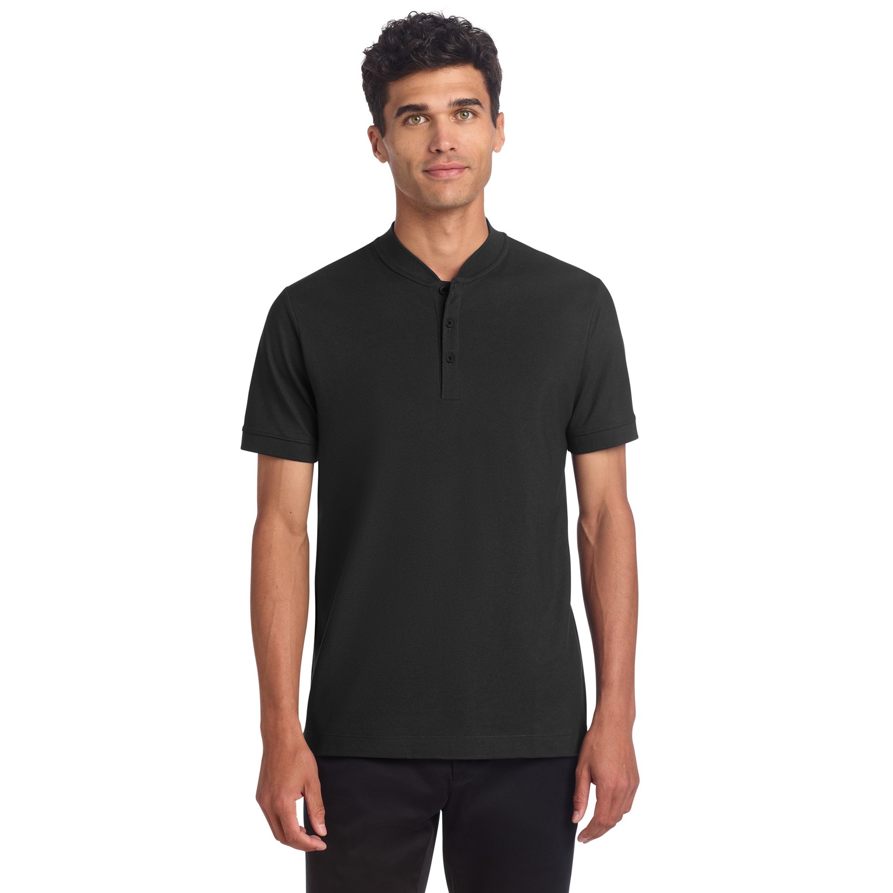 Stretch Pique Henley - Main Image