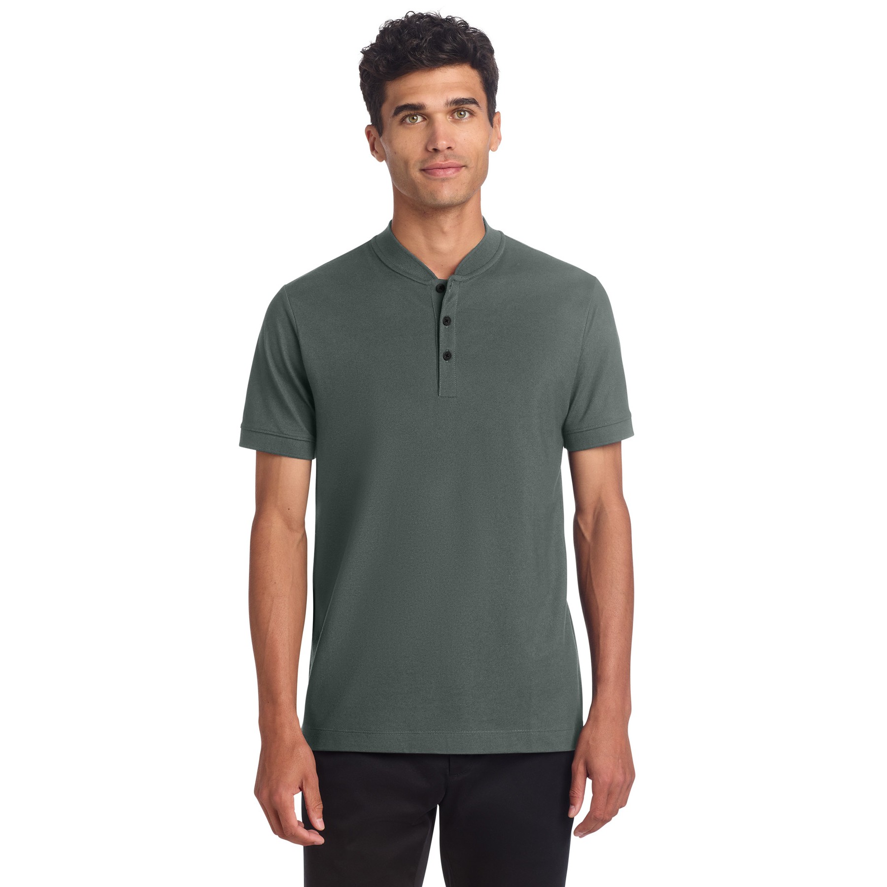 Stretch Pique Henley - Thumbnail Image