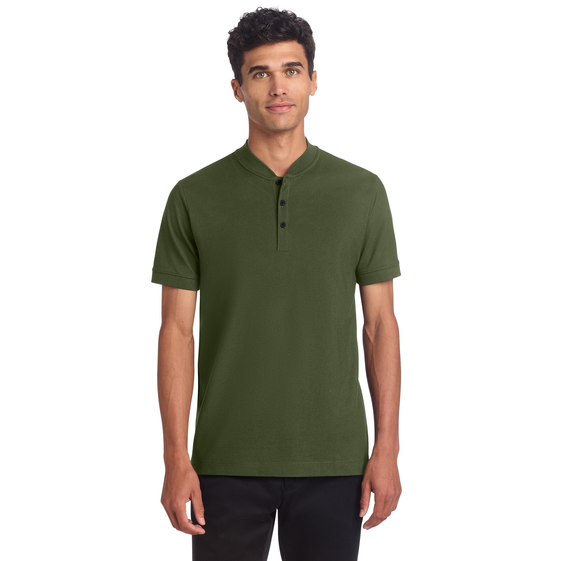 Stretch Pique Henley - Thumbnail Image