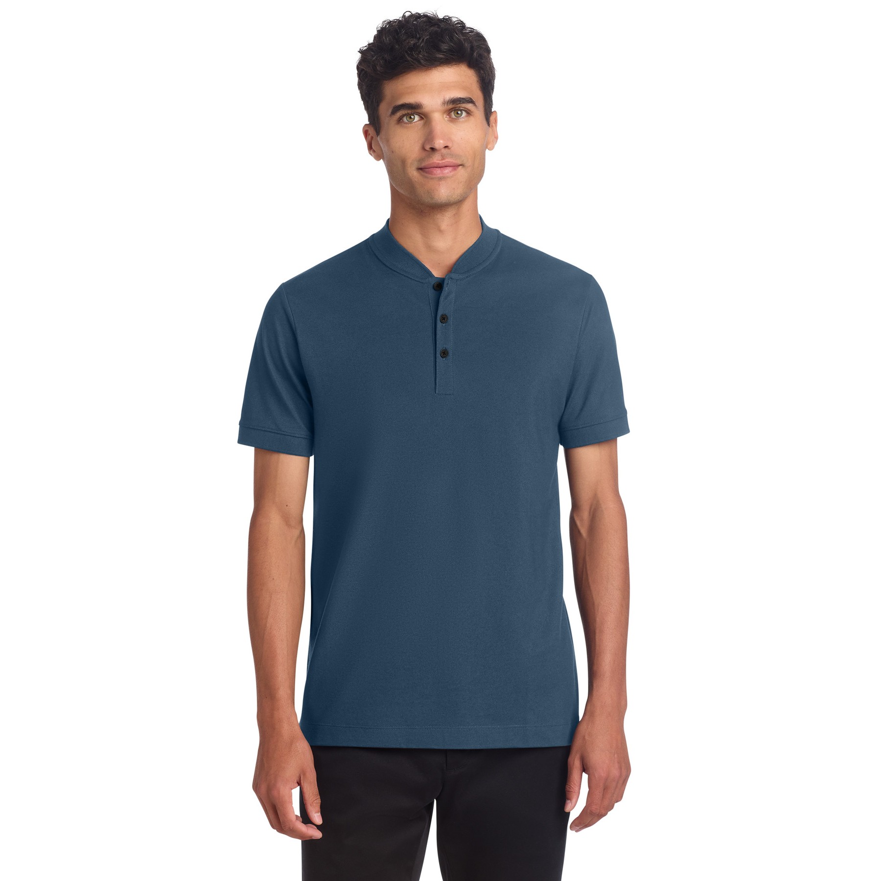 Stretch Pique Henley - Thumbnail Image