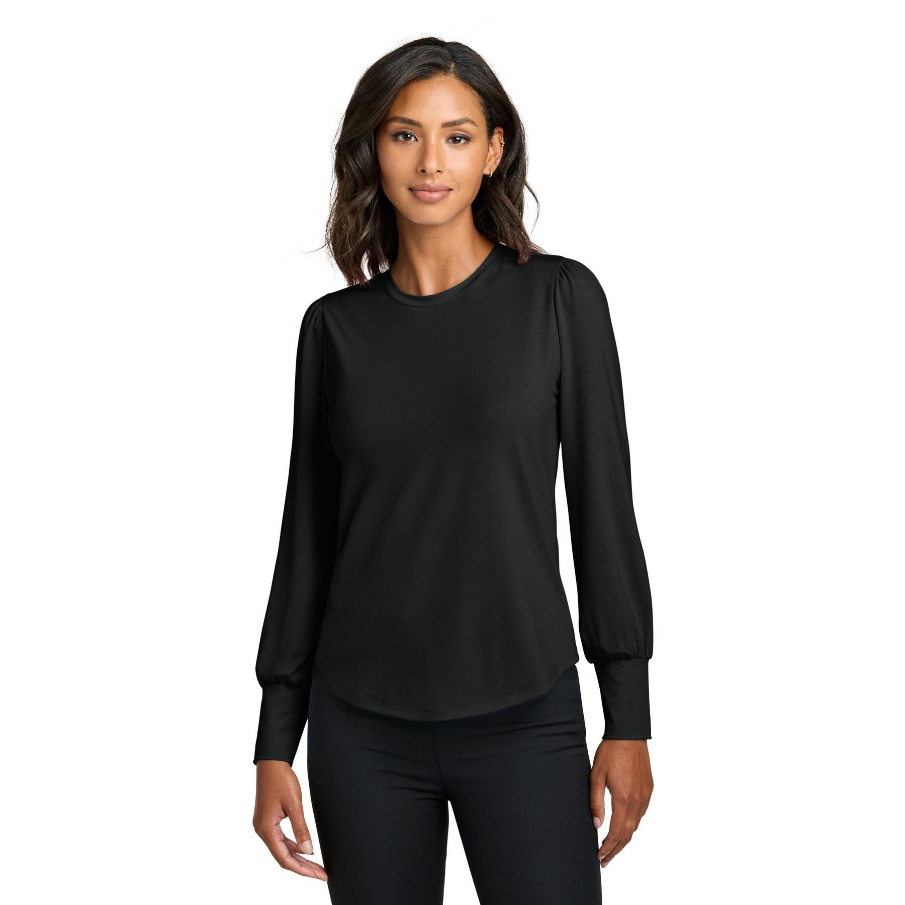 Women's Stretch Jersey Long Sleeve Blouson Top - Main Image
