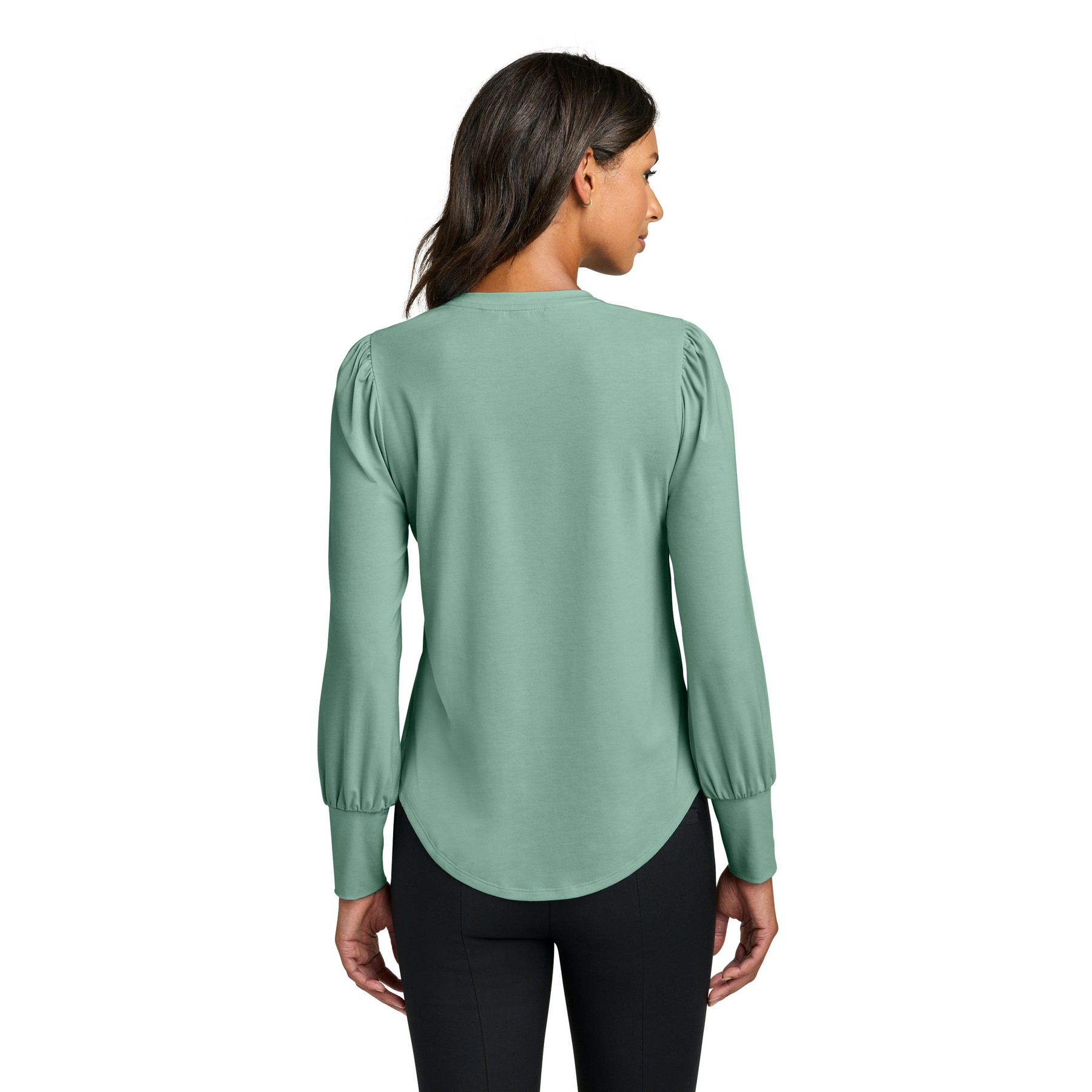 Women's Stretch Jersey Long Sleeve Blouson Top - Thumbnail Image