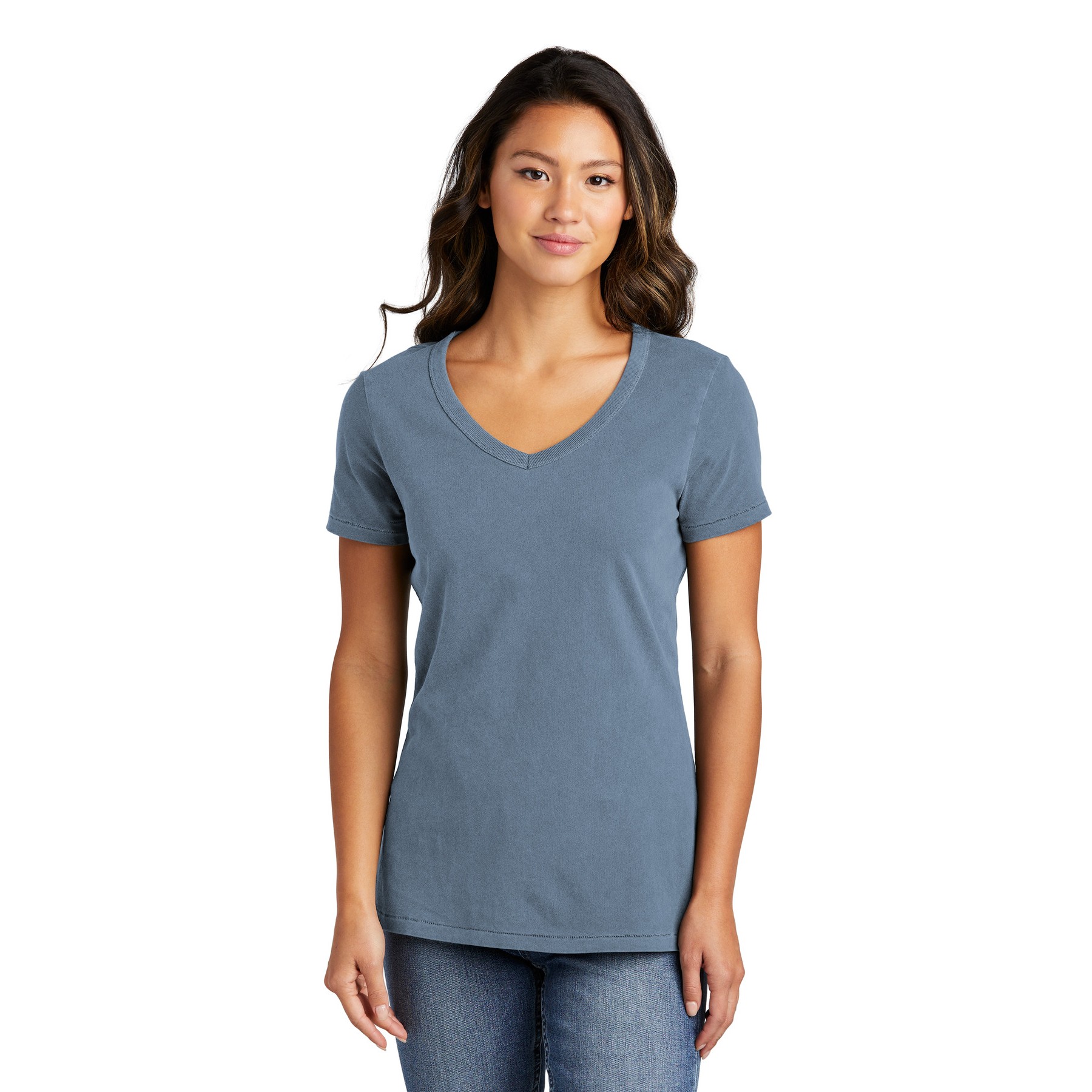 Garment-Dyed V-Neck Tee - Thumbnail Image
