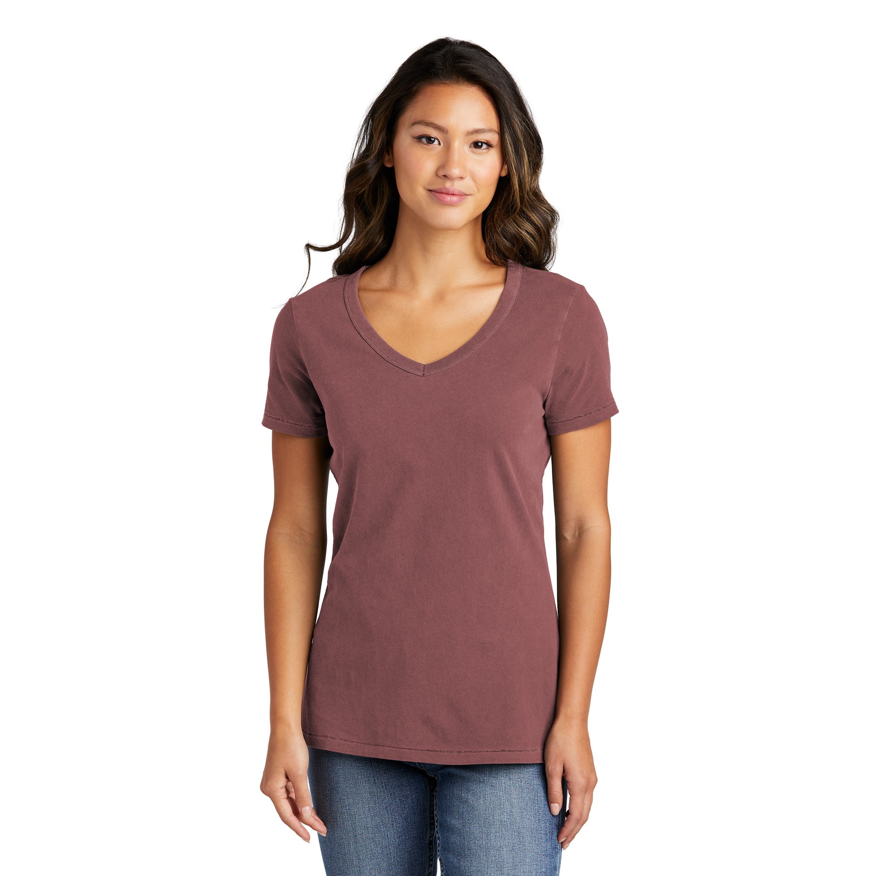 Garment-Dyed V-Neck Tee - Thumbnail Image