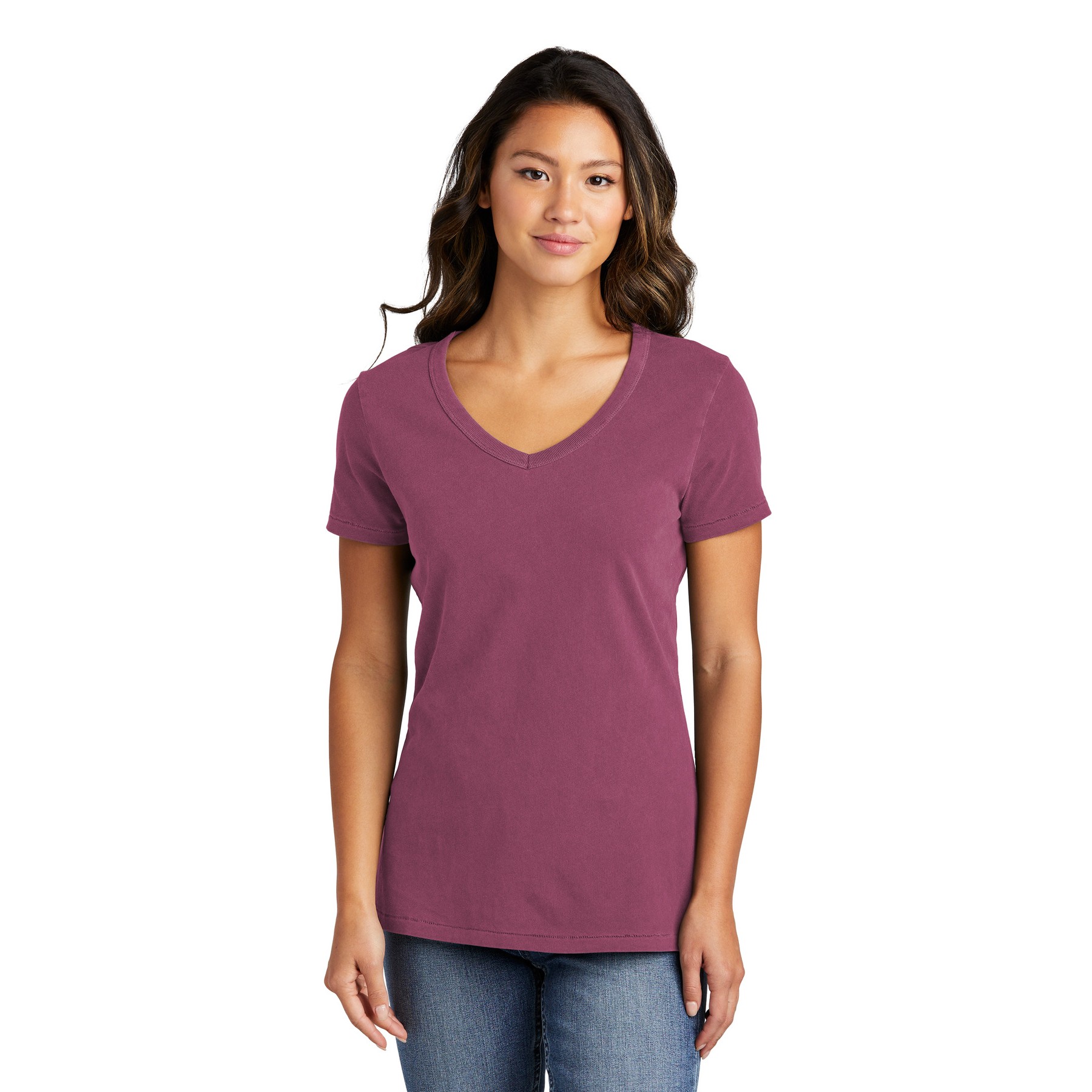 Garment-Dyed V-Neck Tee - Thumbnail Image