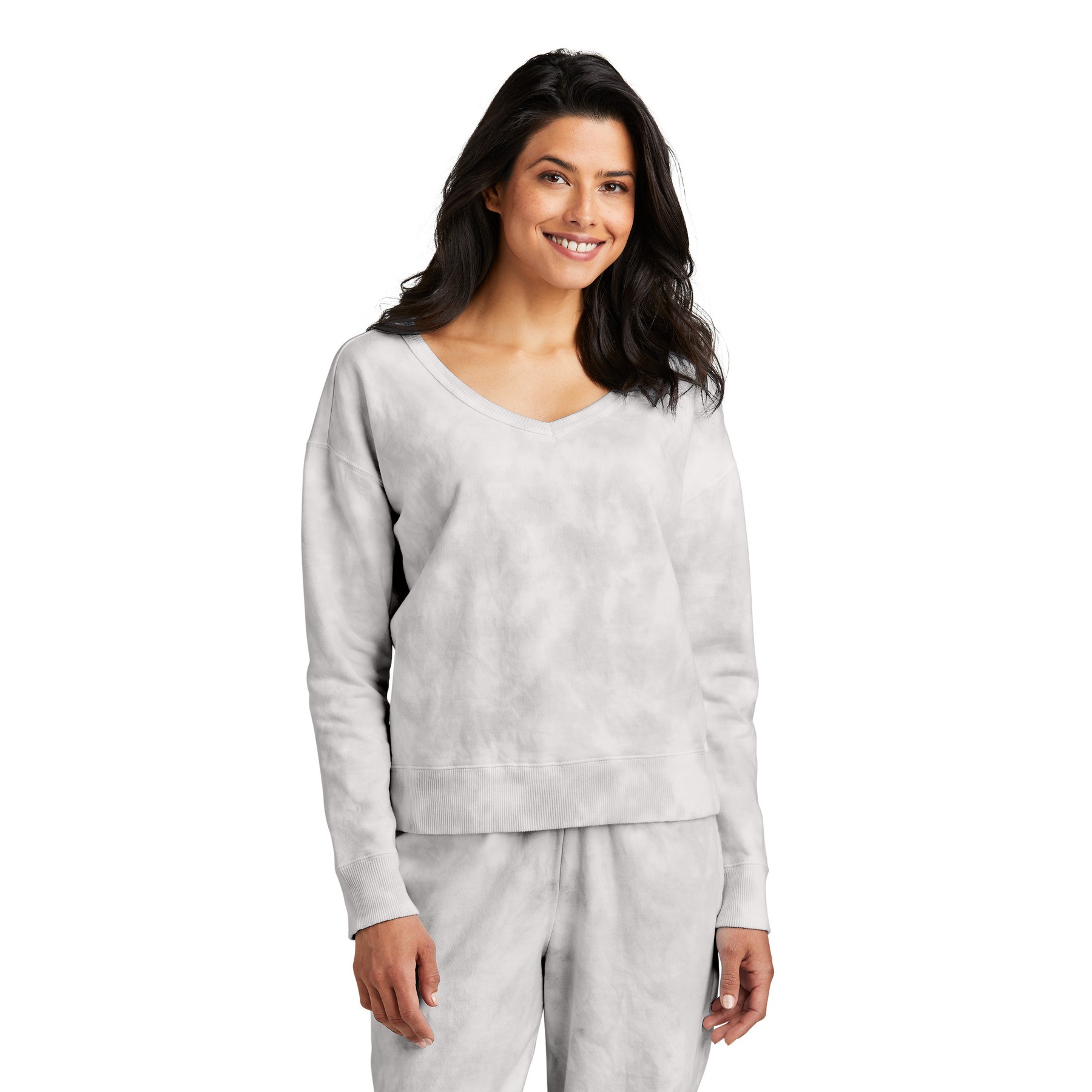 Cloud Tie-Dye V-Neck Sweatshirt - Main Image