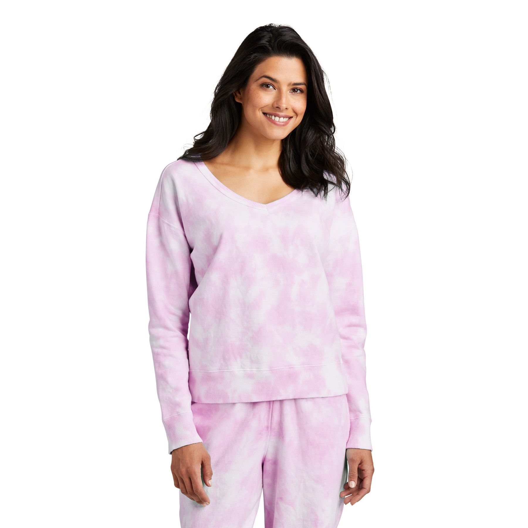 Cloud Tie-Dye V-Neck Sweatshirt - Thumbnail Image