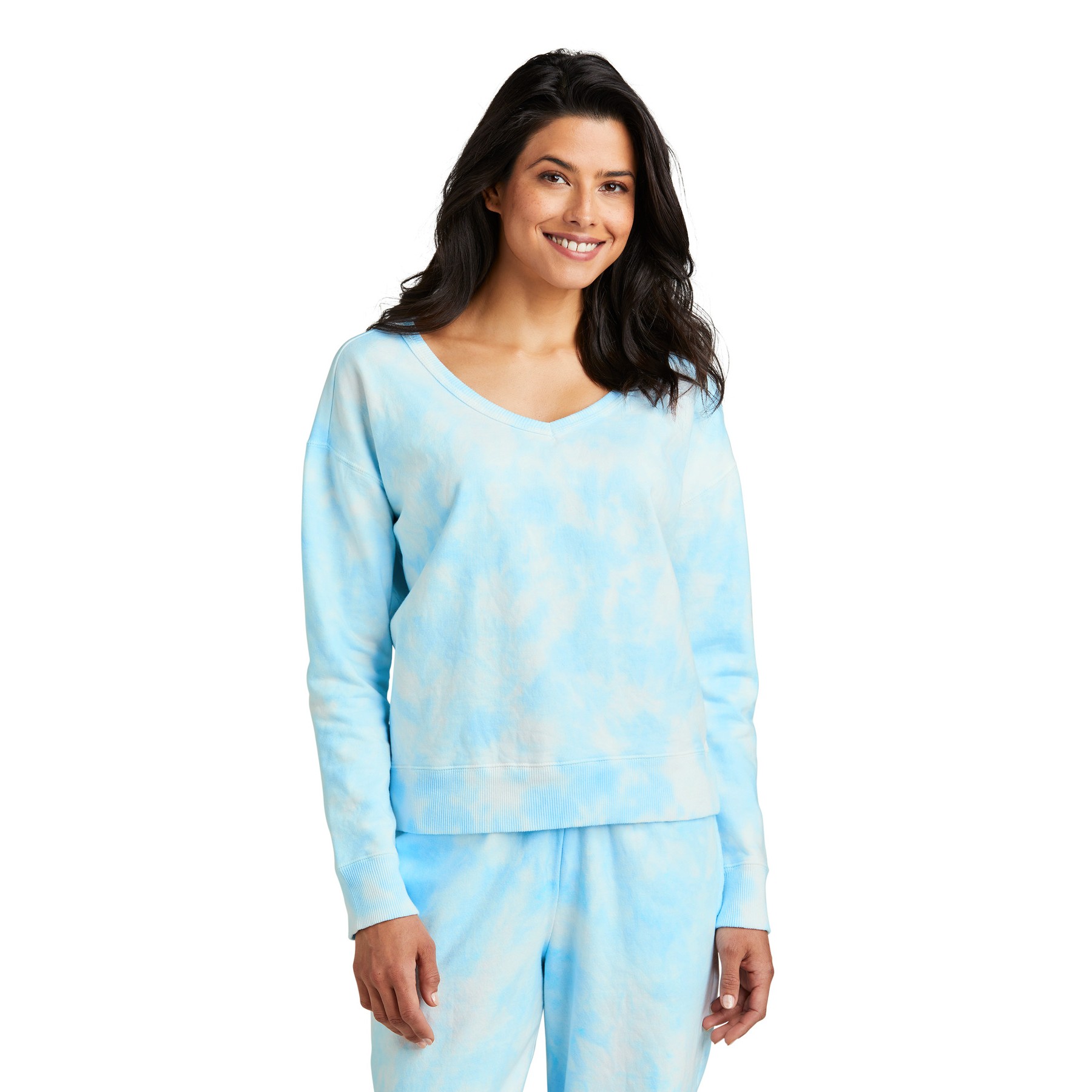 Cloud Tie-Dye V-Neck Sweatshirt - Thumbnail Image