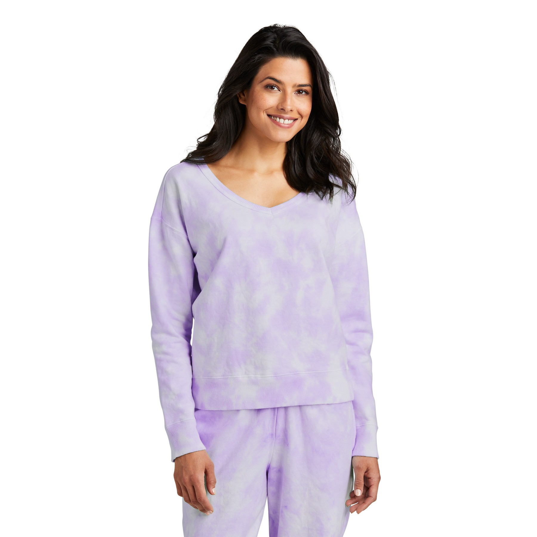 Cloud Tie-Dye V-Neck Sweatshirt - Thumbnail Image