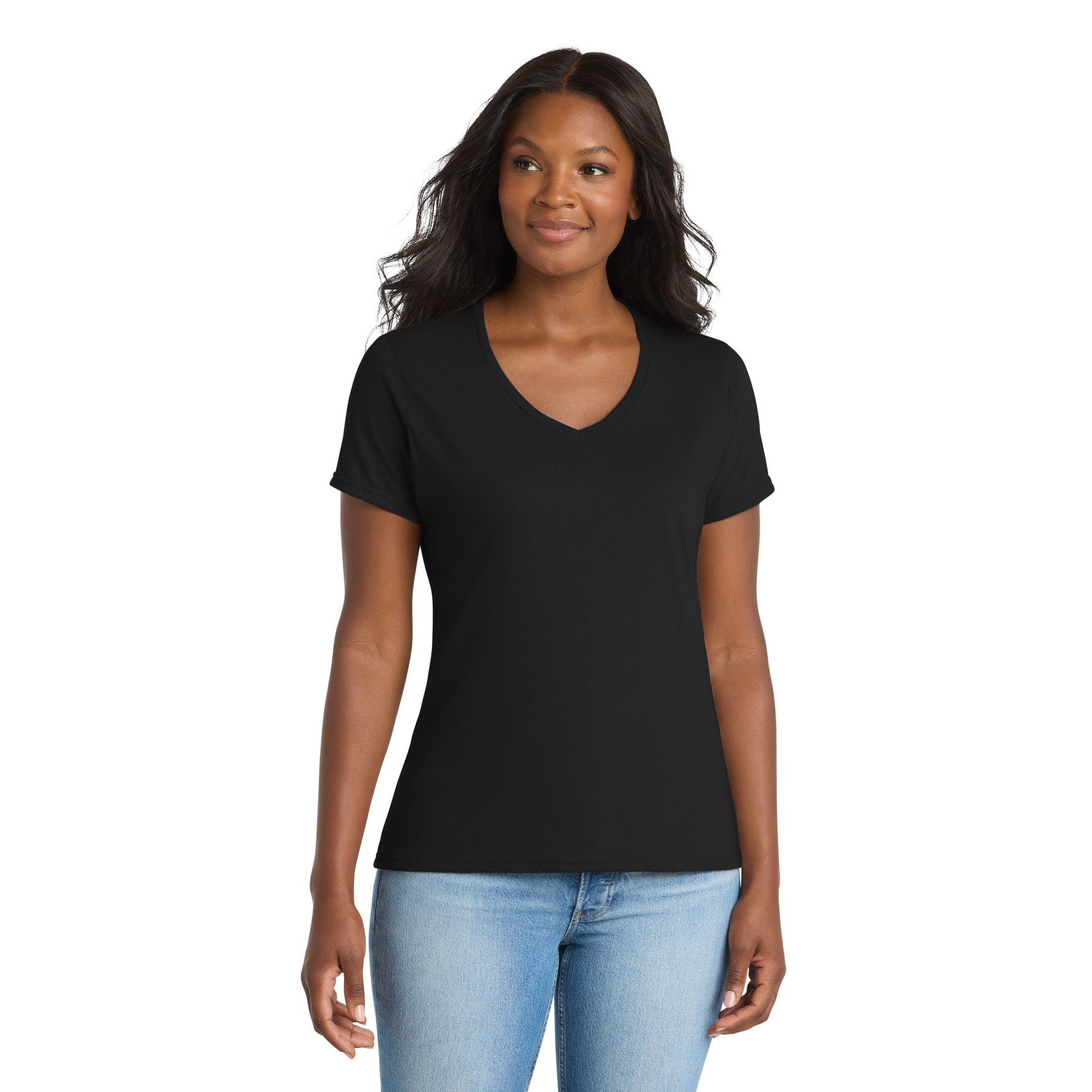 Women's Performance Blend V-Neck Tee - Thumbnail Image