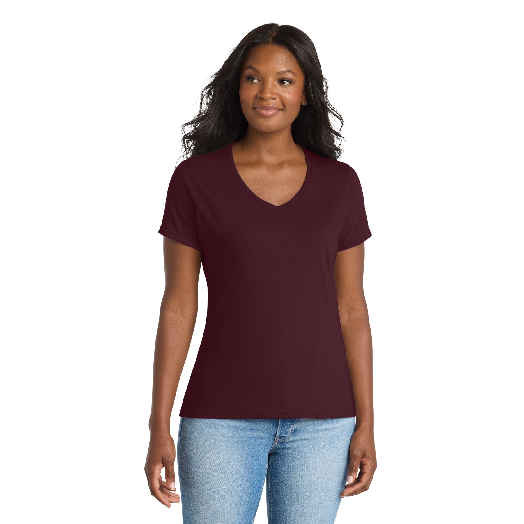 Women's Performance Blend V-Neck Tee - Thumbnail Image