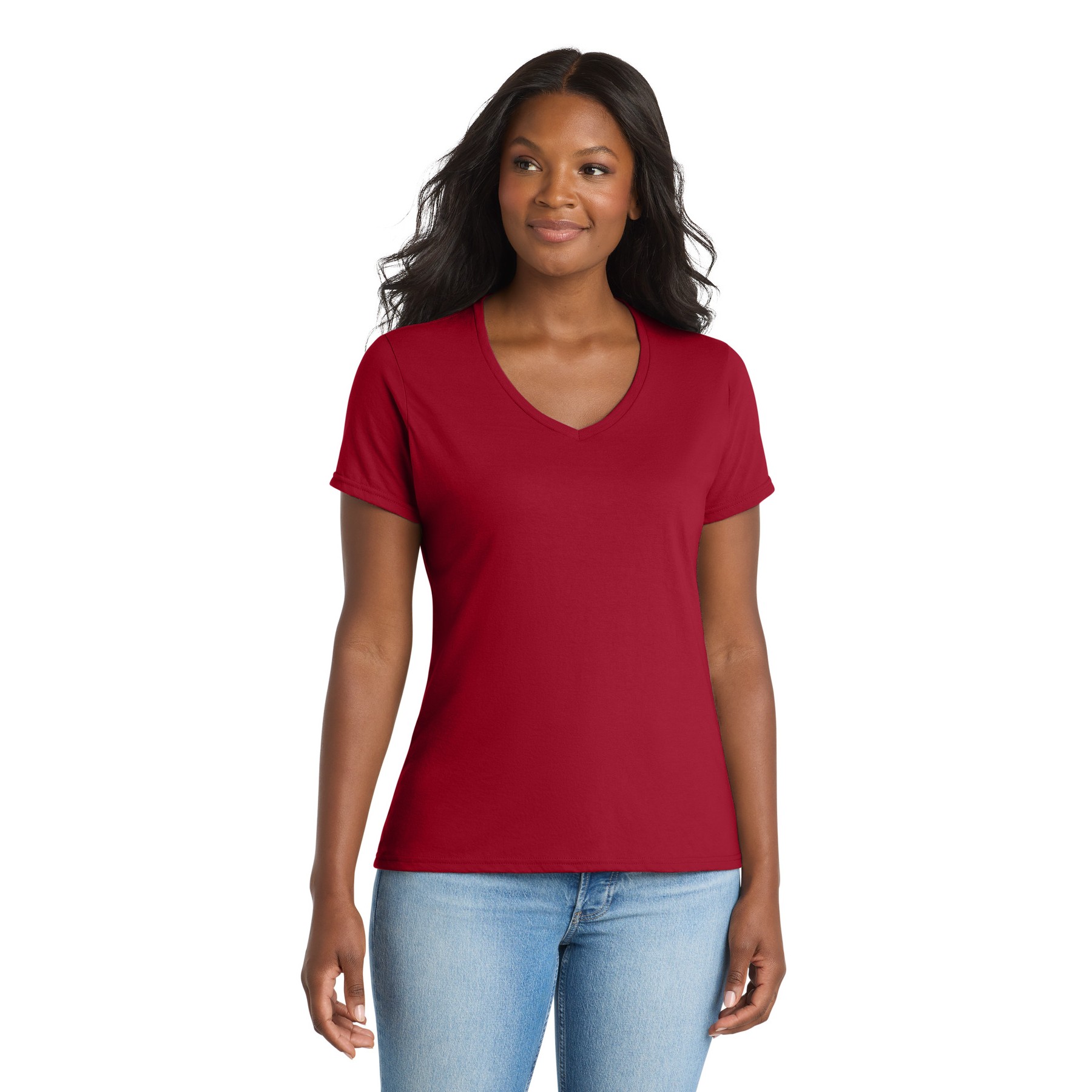 Women's Performance Blend V-Neck Tee - Thumbnail Image