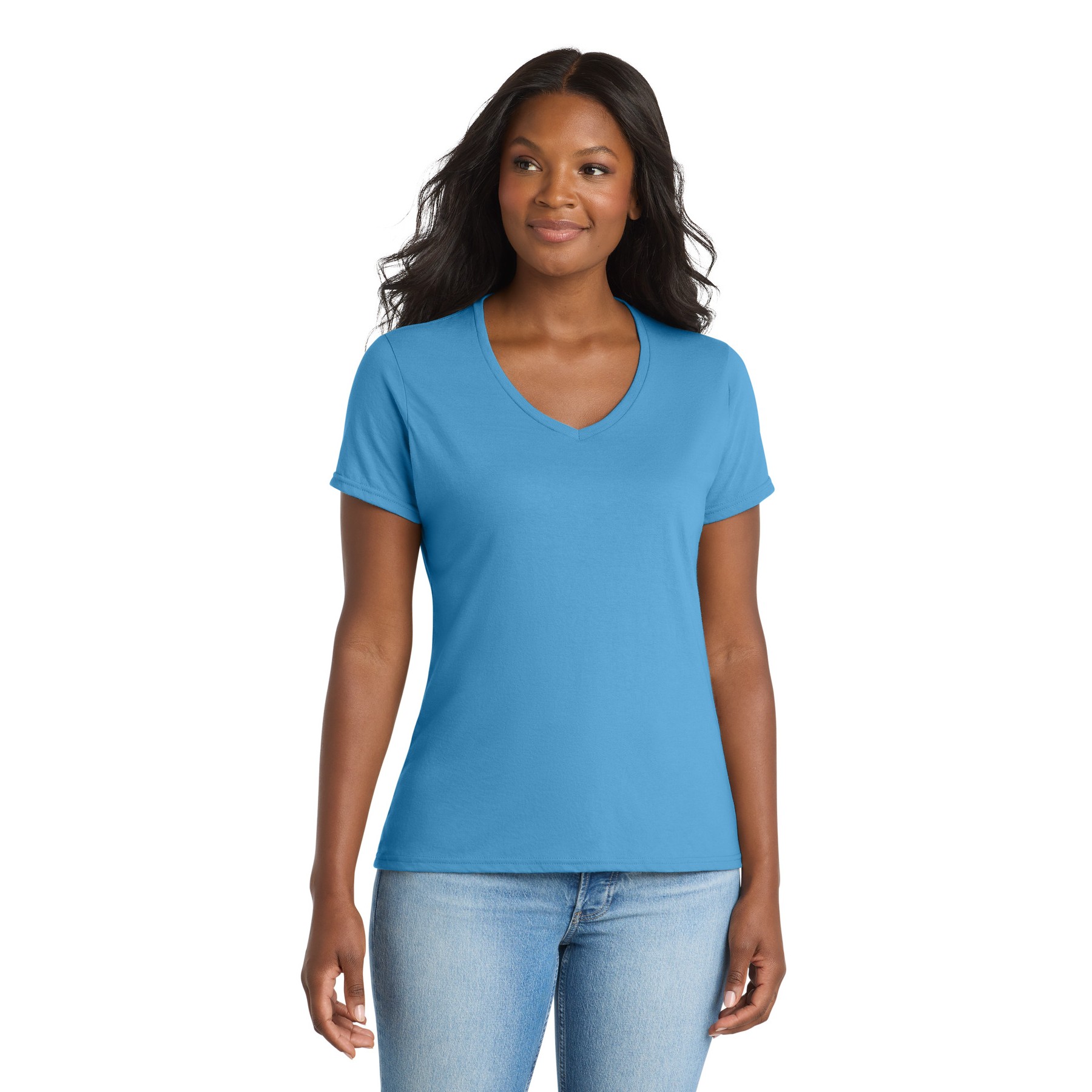 Women's Performance Blend V-Neck Tee - Thumbnail Image
