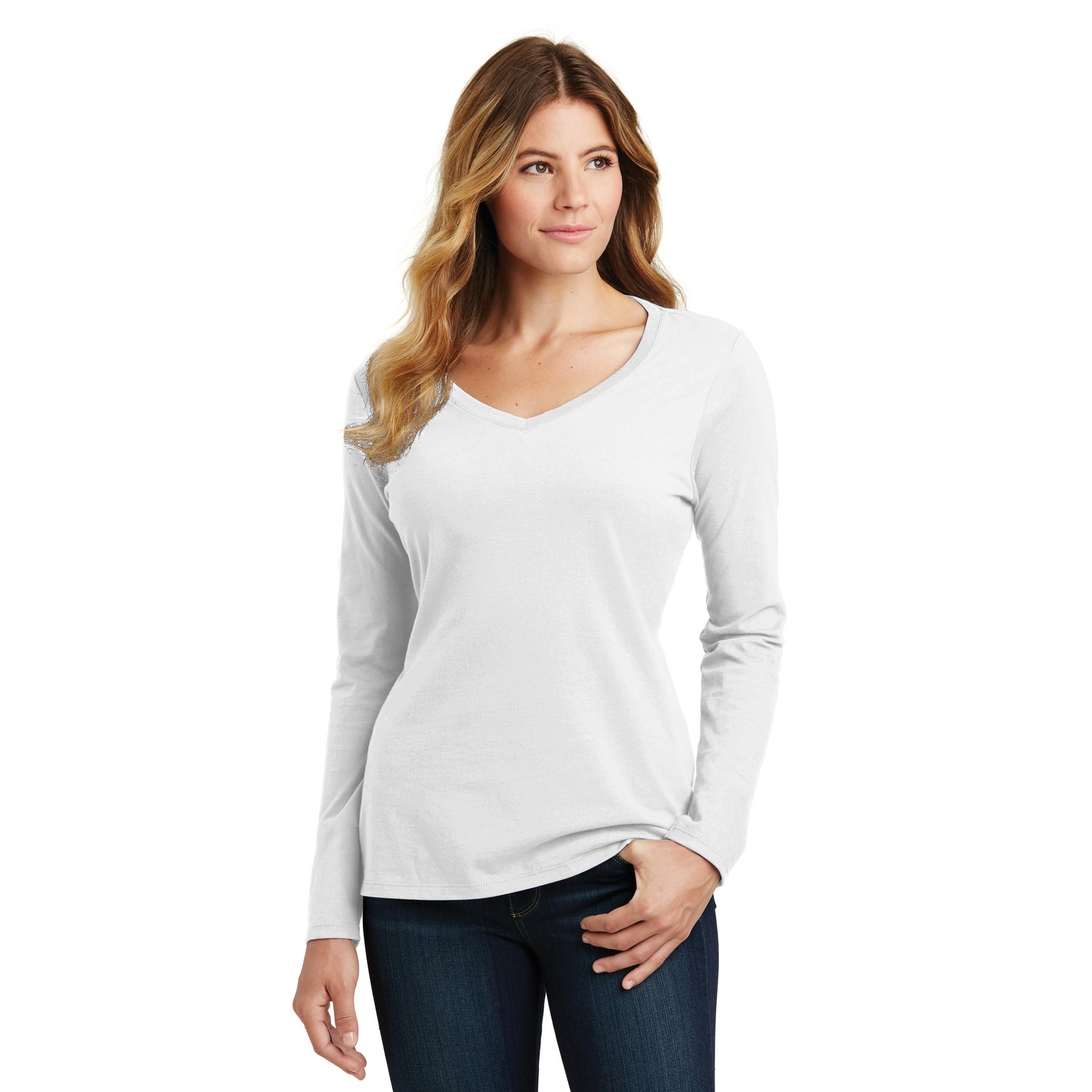 Women's Long Sleeve Fan Favorite V-Neck Tee - Main Image