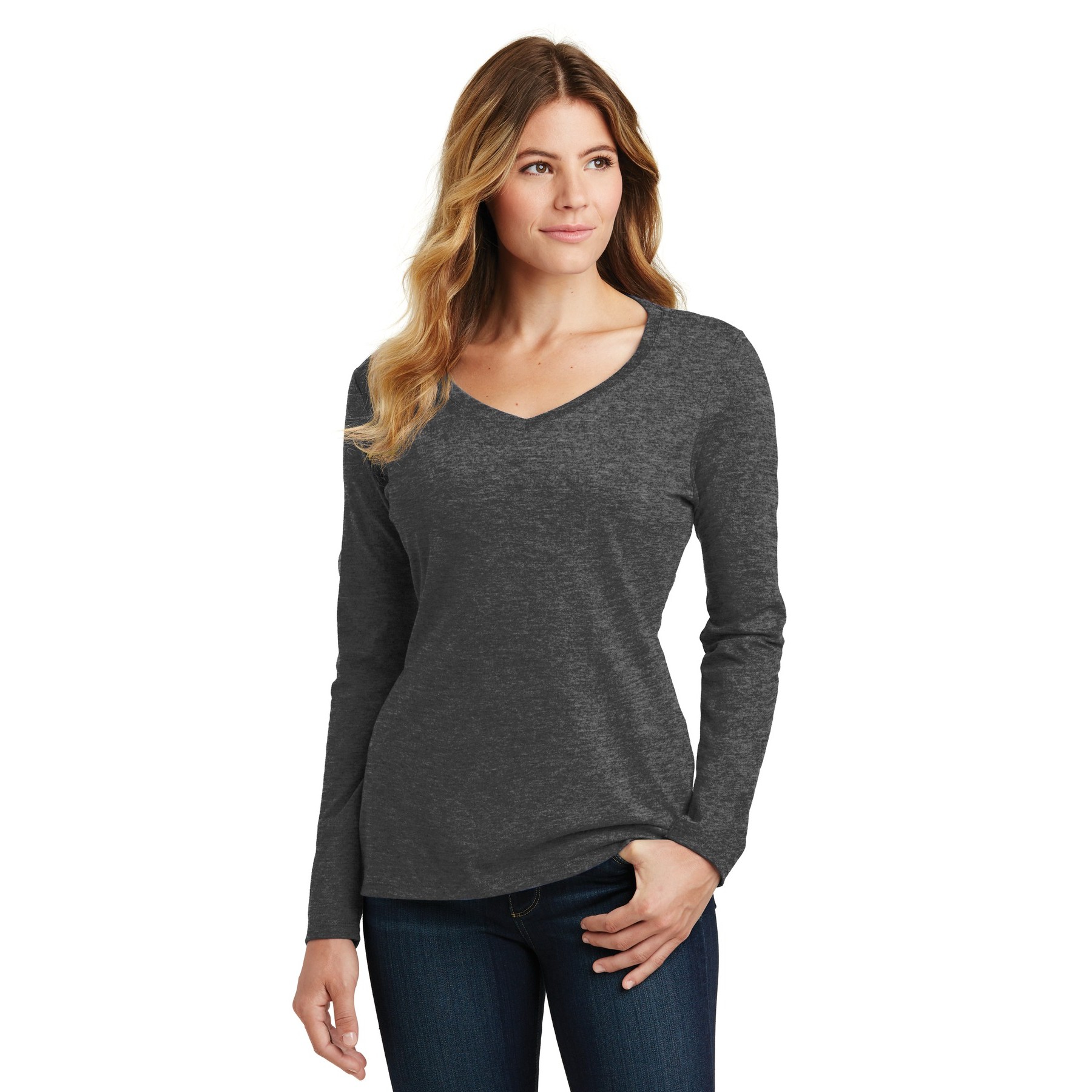 Women's Long Sleeve Fan Favorite V-Neck Tee - Thumbnail Image