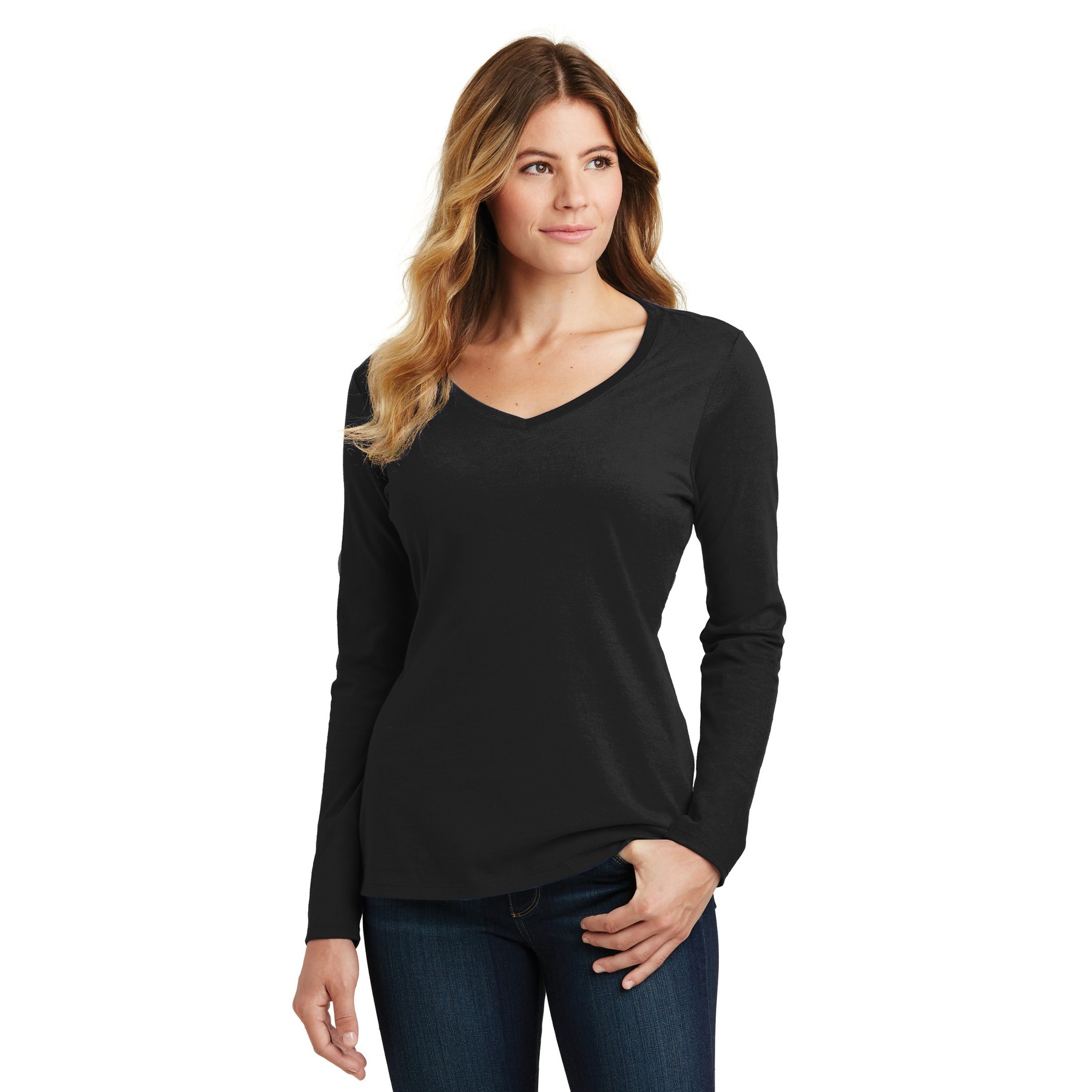Women's Long Sleeve Fan Favorite V-Neck Tee - Thumbnail Image