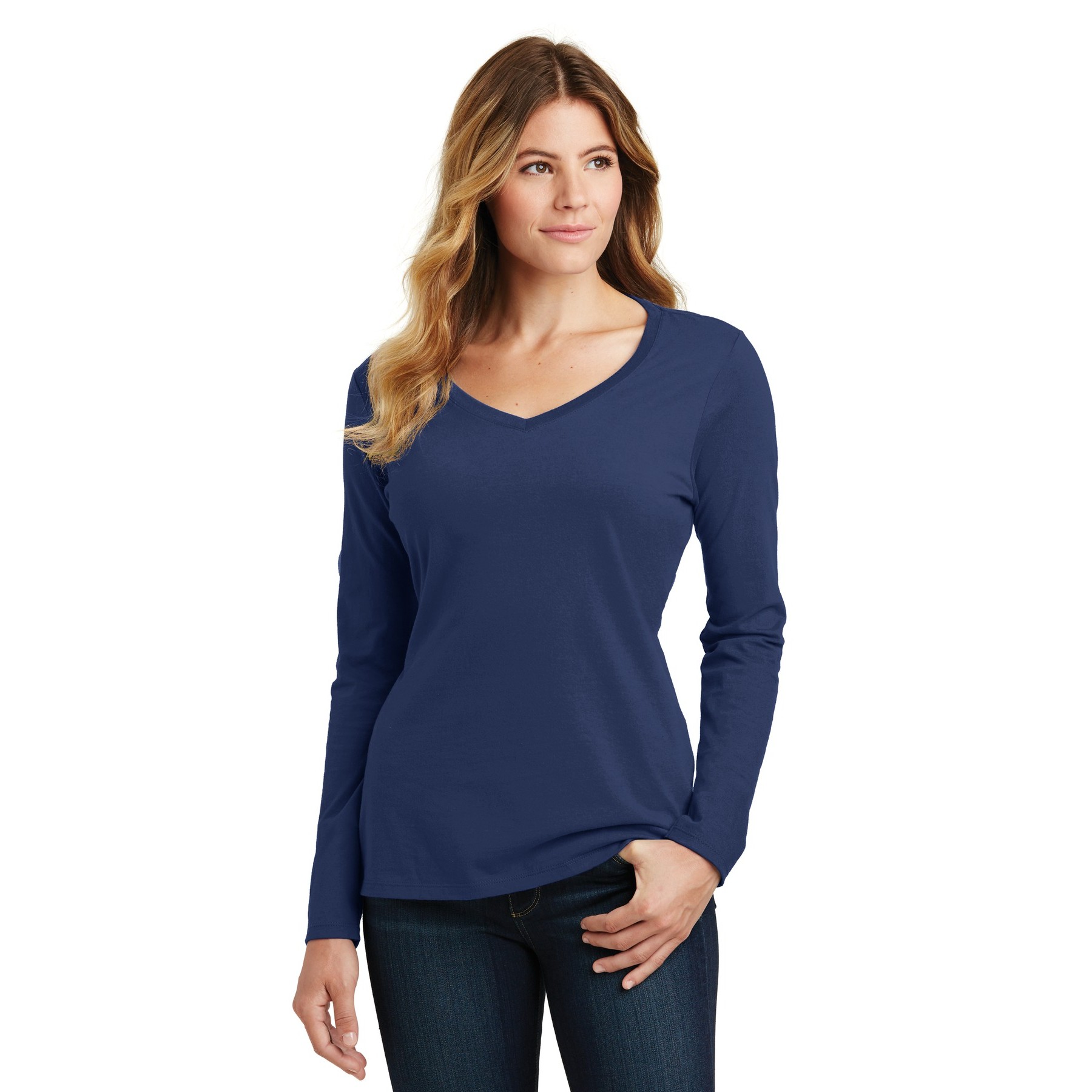 Women's Long Sleeve Fan Favorite V-Neck Tee - Thumbnail Image