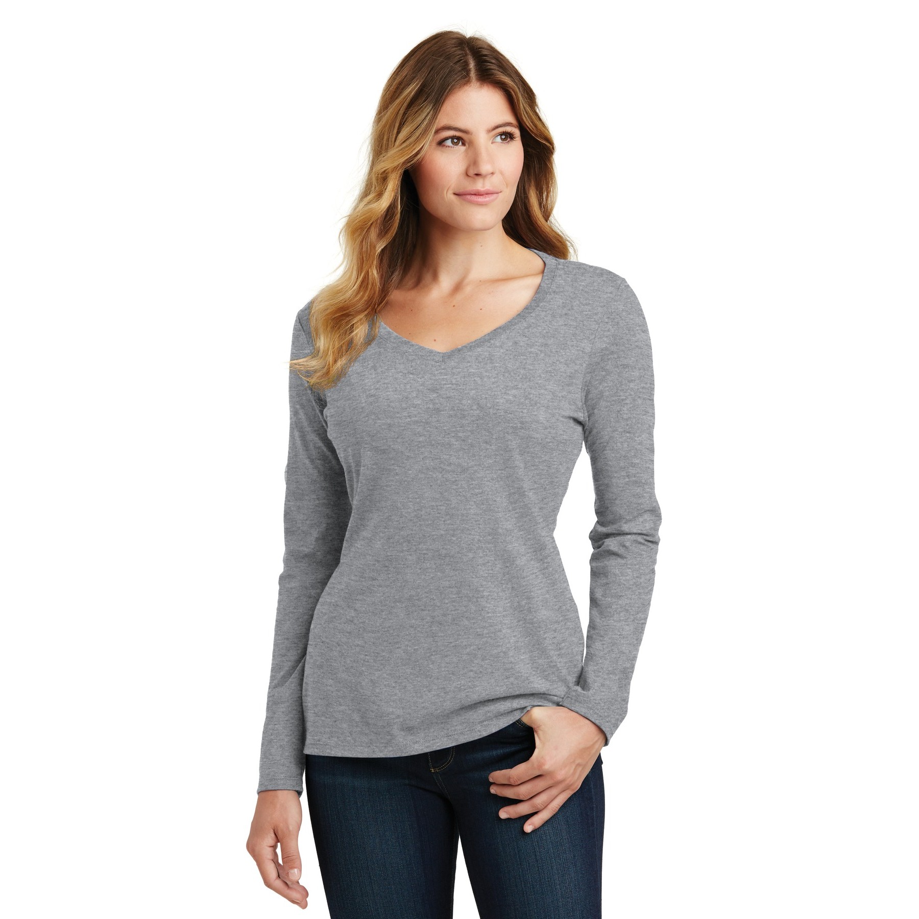 Women's Long Sleeve Fan Favorite V-Neck Tee - Thumbnail Image