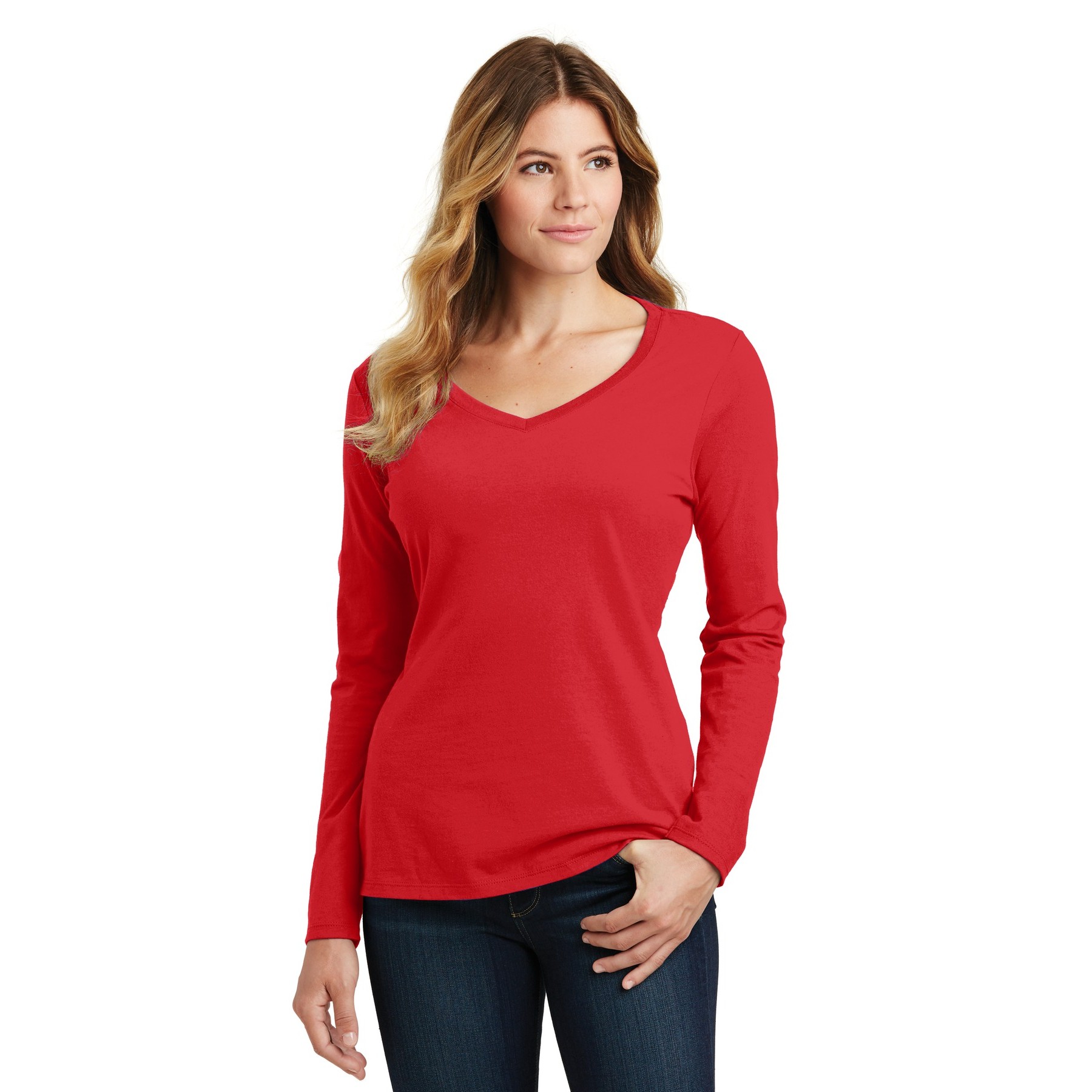 Women's Long Sleeve Fan Favorite V-Neck Tee - Thumbnail Image