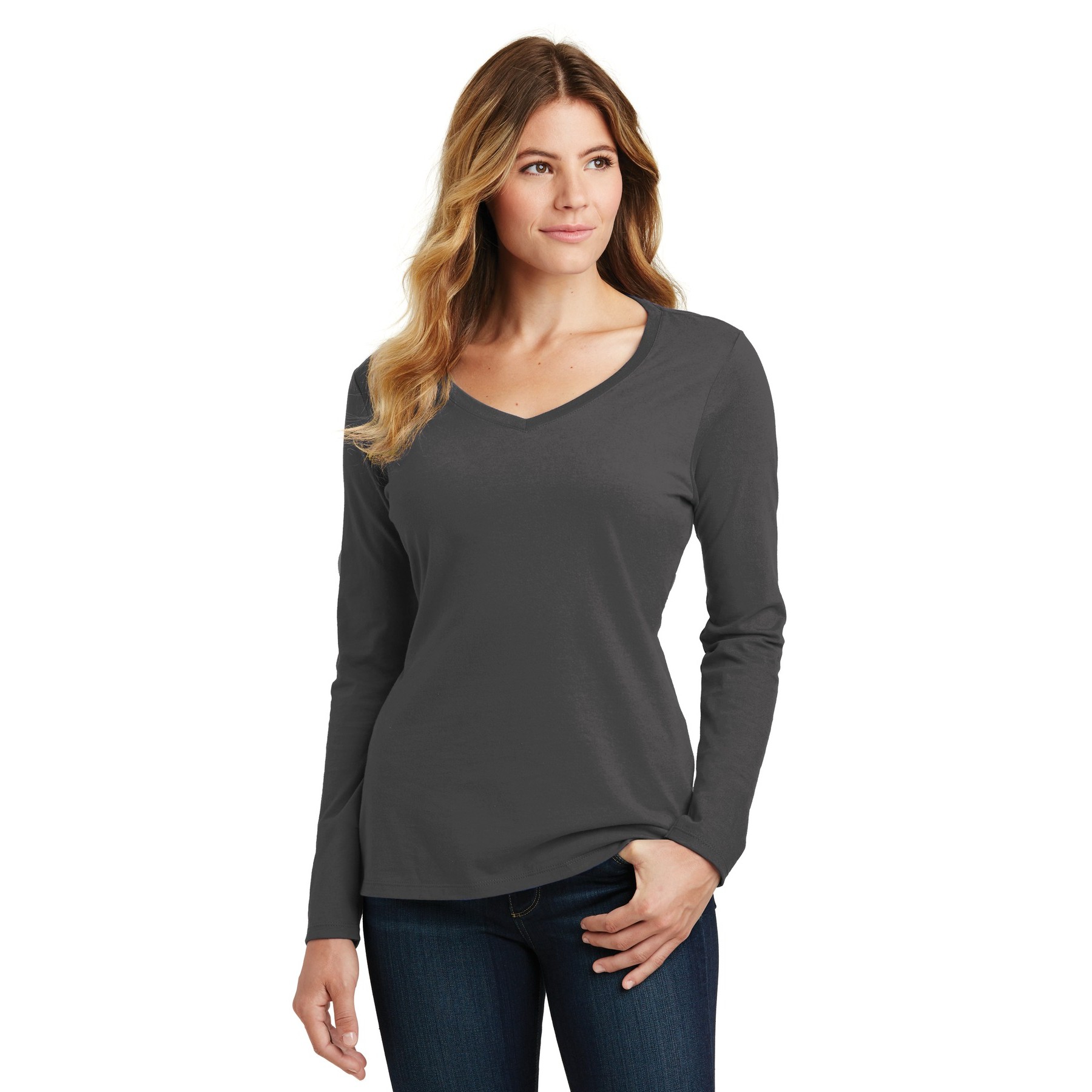 Women's Long Sleeve Fan Favorite V-Neck Tee - Thumbnail Image