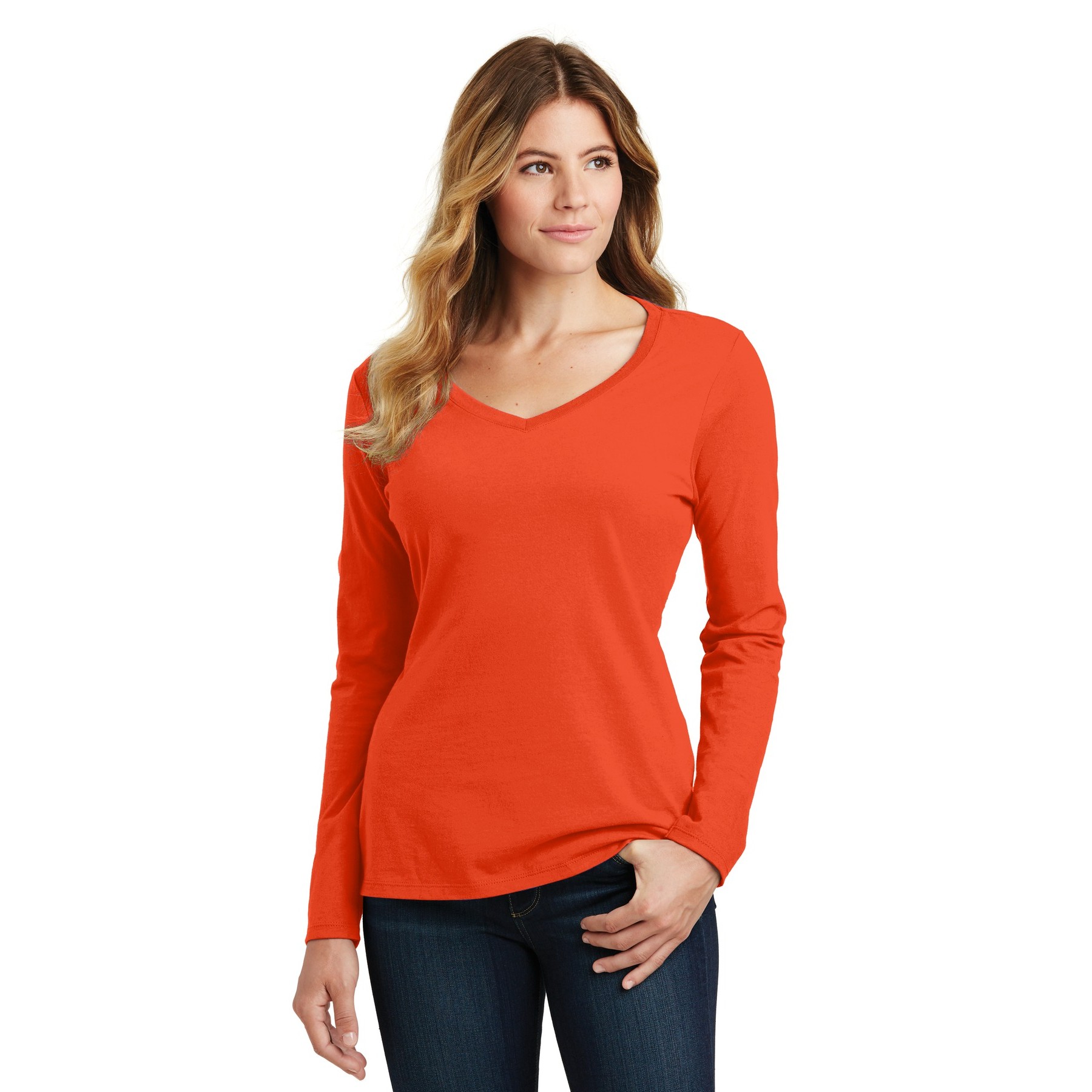 Women's Long Sleeve Fan Favorite V-Neck Tee - Thumbnail Image