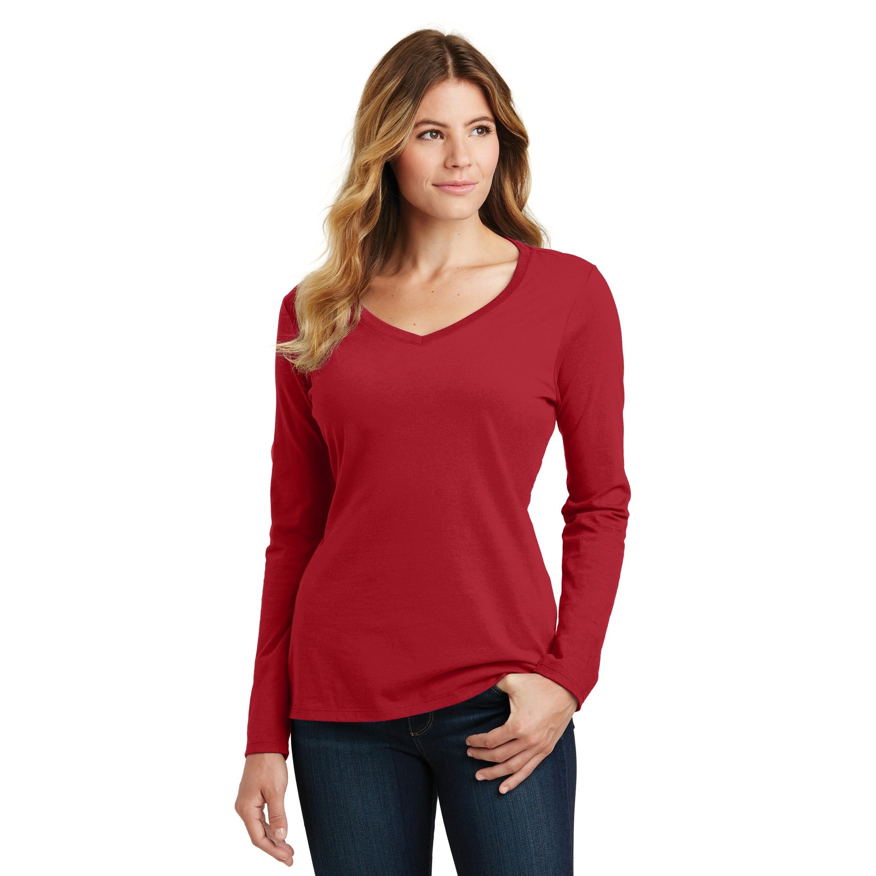 Women's Long Sleeve Fan Favorite V-Neck Tee - Thumbnail Image