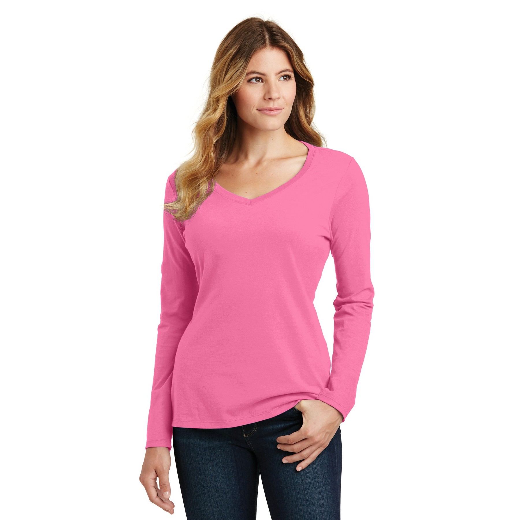 Women's Long Sleeve Fan Favorite V-Neck Tee - Thumbnail Image