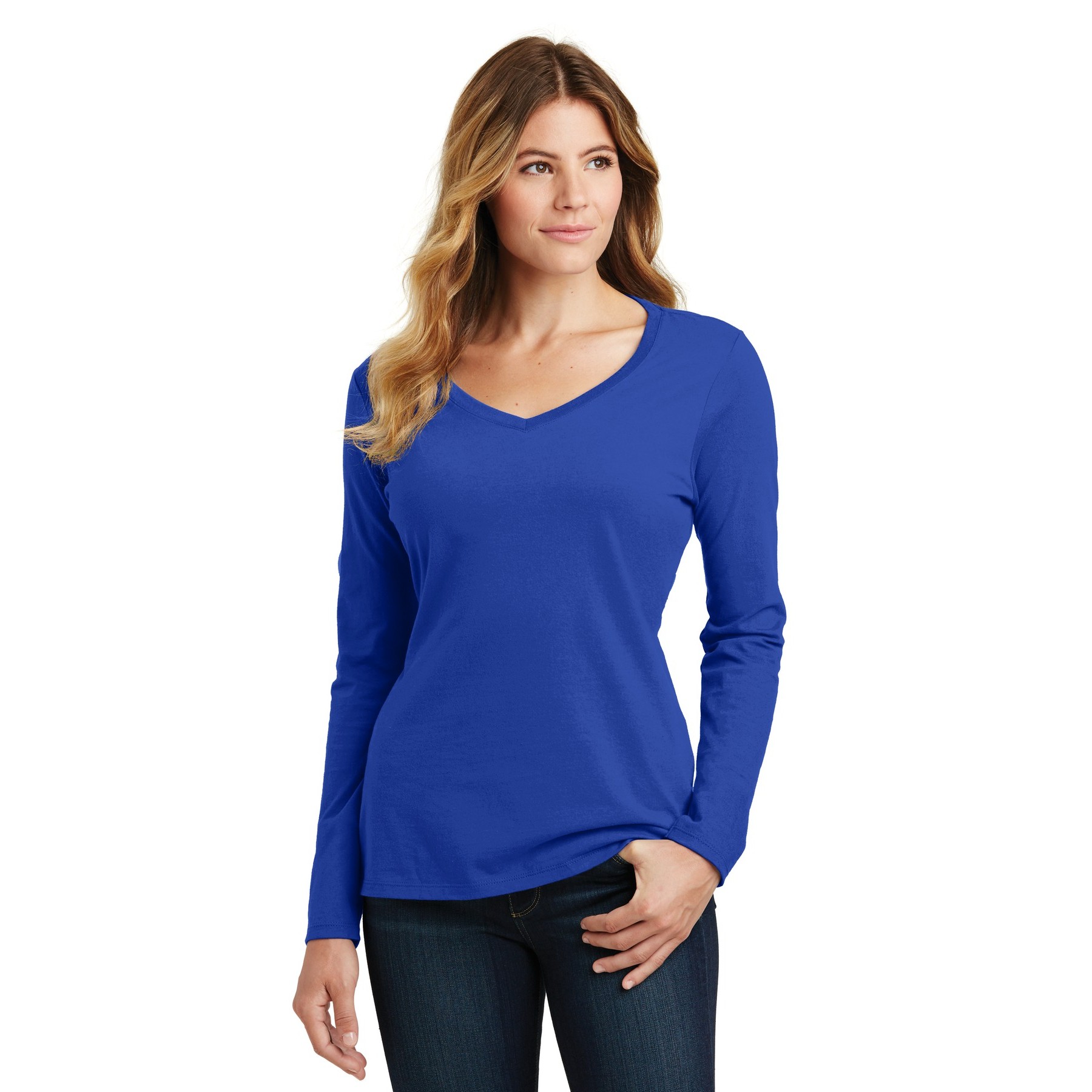 Women's Long Sleeve Fan Favorite V-Neck Tee - Thumbnail Image