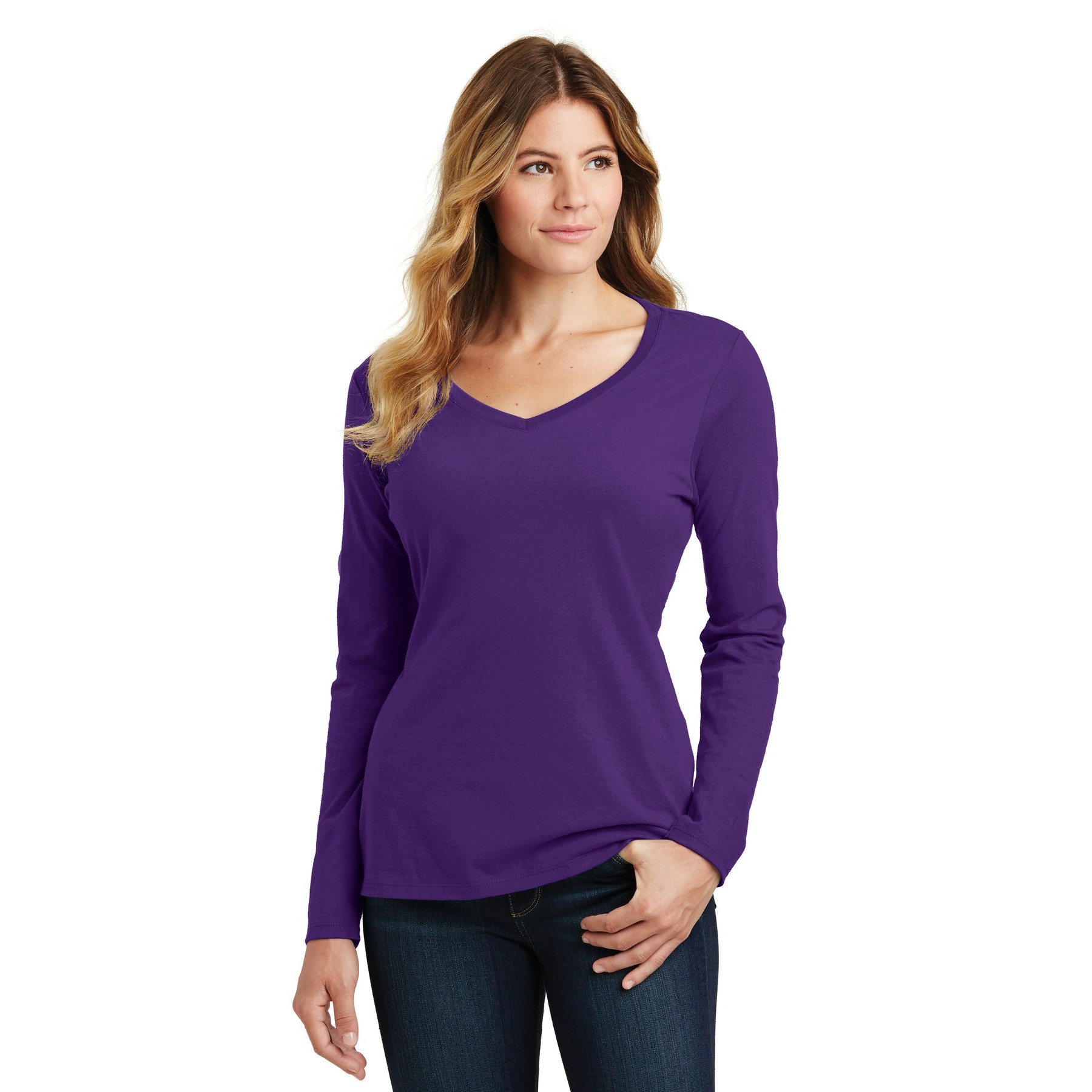 Women's Long Sleeve Fan Favorite V-Neck Tee - Thumbnail Image