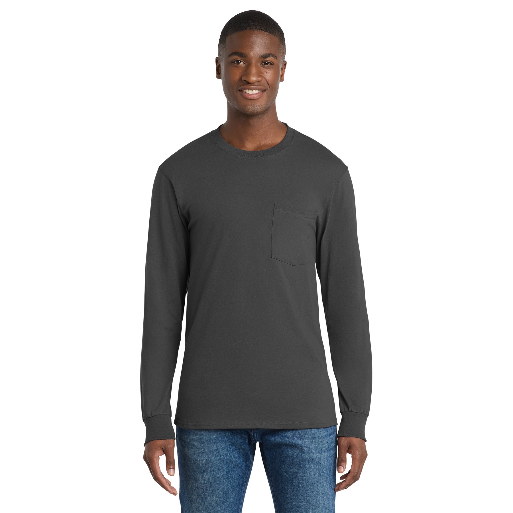 Tall Long Sleeve Essential Pocket Tee - Thumbnail Image